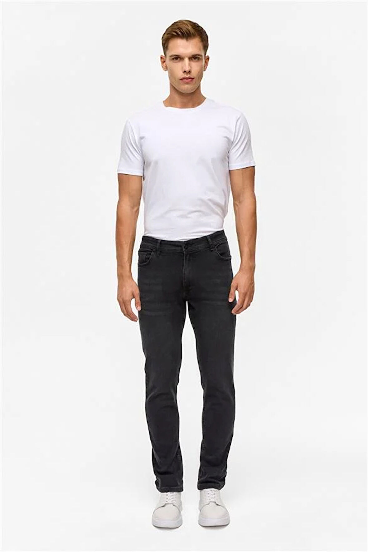 Gri Slim Denim Pantolon