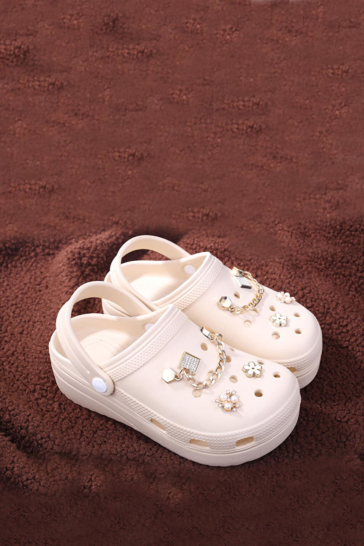 Papuç Sepeti Taşlı Kalın Taban Kadın Havuz/Plaj/Bahçe Terlik Sandalet