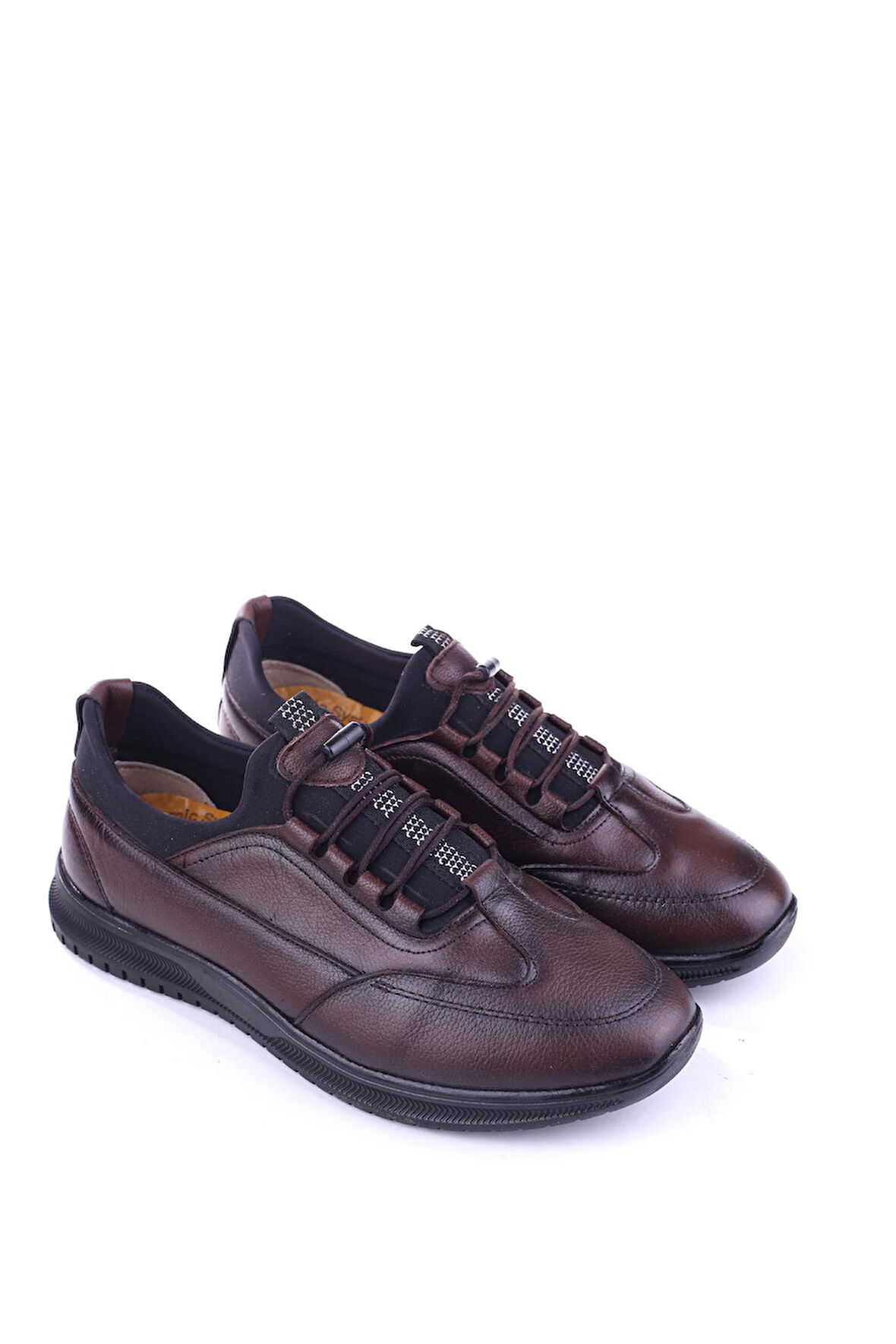 Papuç Sepeti 525 Hakiki Deri Streç Bağcıklı Günlük Erkek Ayakkabı