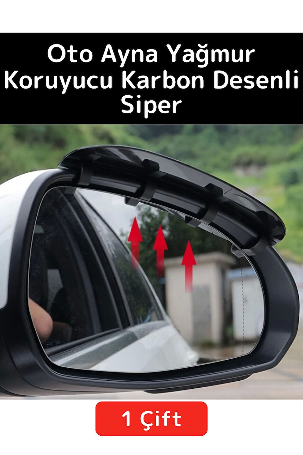 Premium Yüksek Kaliteli Otomobil Ayna Yağmur Koruyucu Karbon Desenli Otomobil Yan Ayna Siper 1 Çift