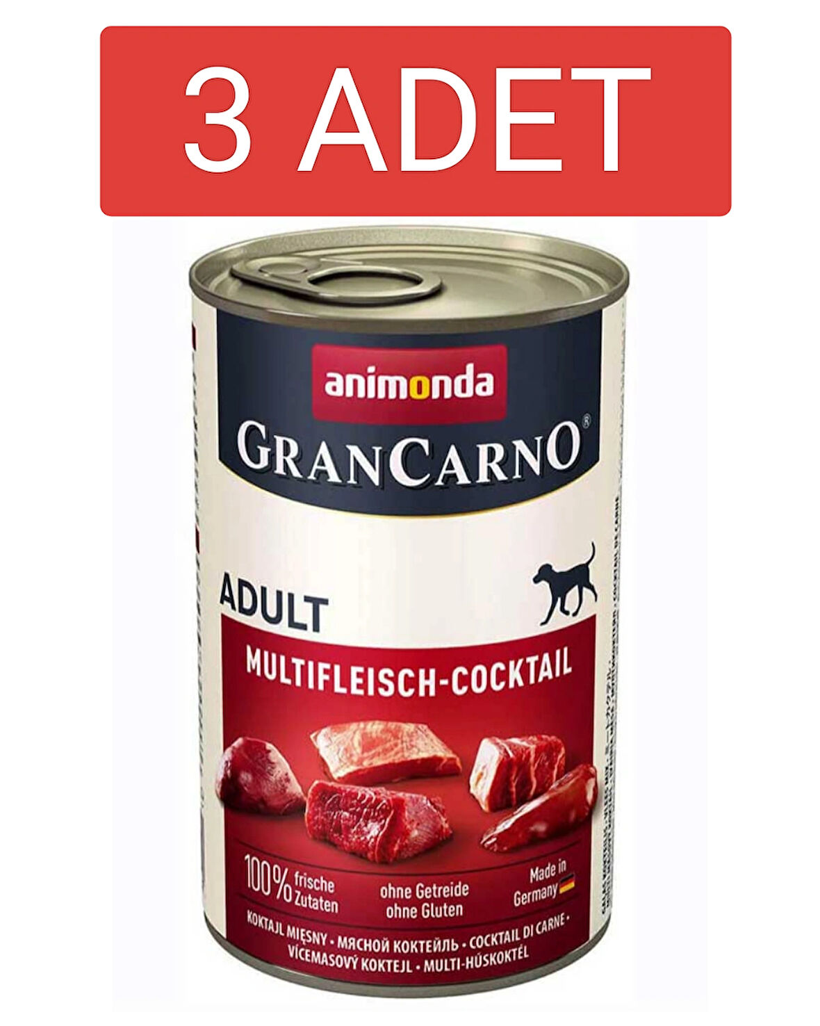 Animonda Gran Carno Karışık Etli Yetişkin Köpek Konservesi 400gr x 3 Adet