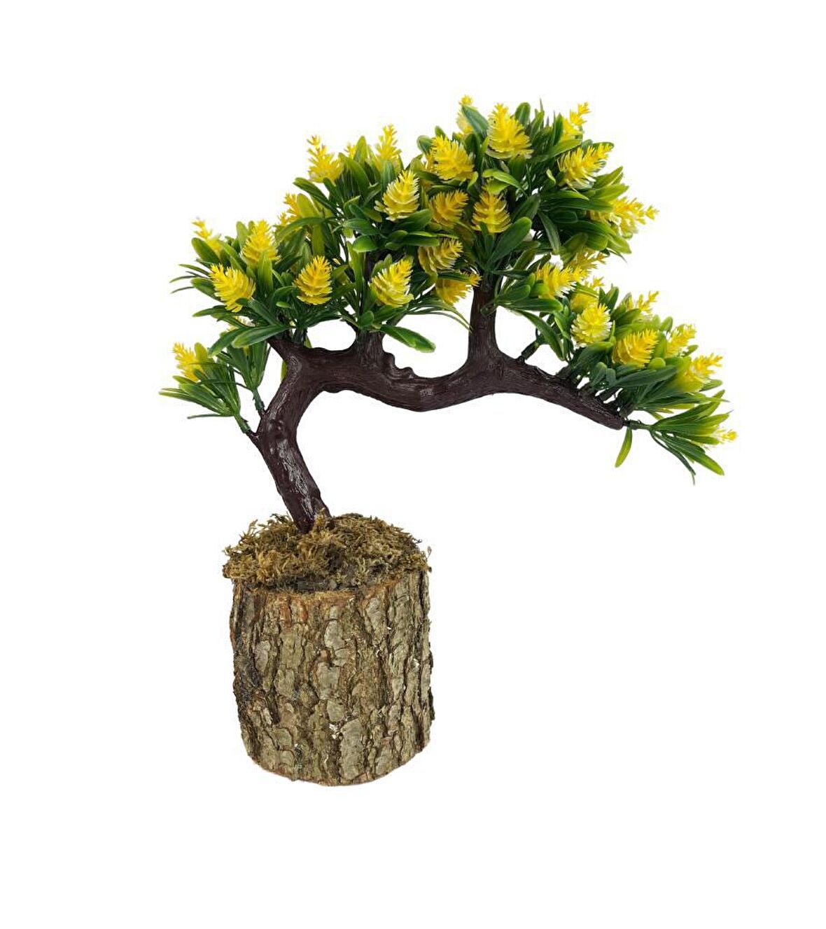 Bonsai Dekoratif Yapay Ağaç Sarı Kozalaklı Sedir Ağacı Bonzai 30CM