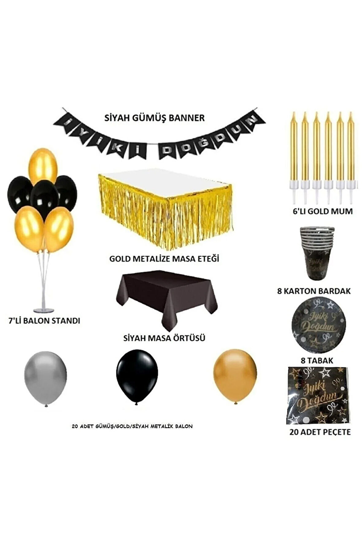 Siyah Gold Gümüş Doğum Günü M71