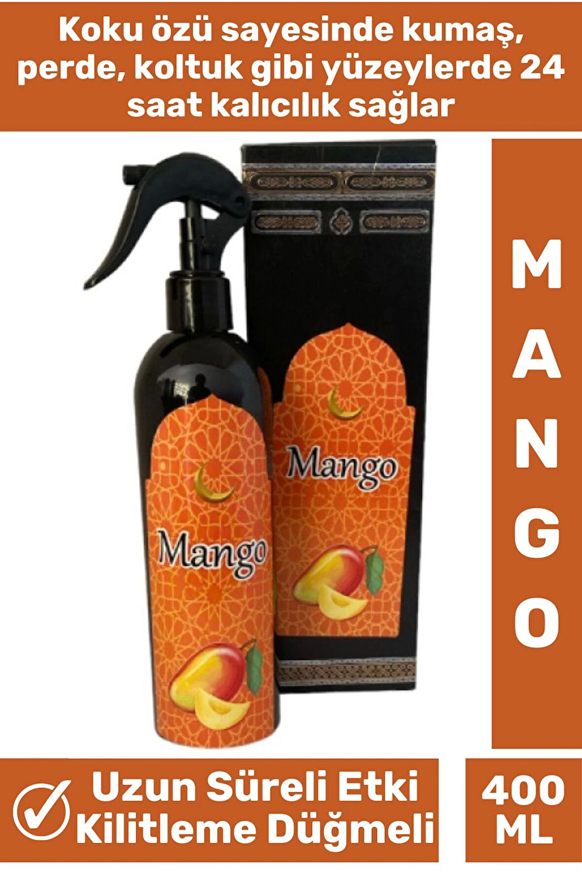 Özel Seri Kilitleme Düğmeli Uzun Süre Etkili Güzel Kokulu Mango Oda Kokusu 400 ML