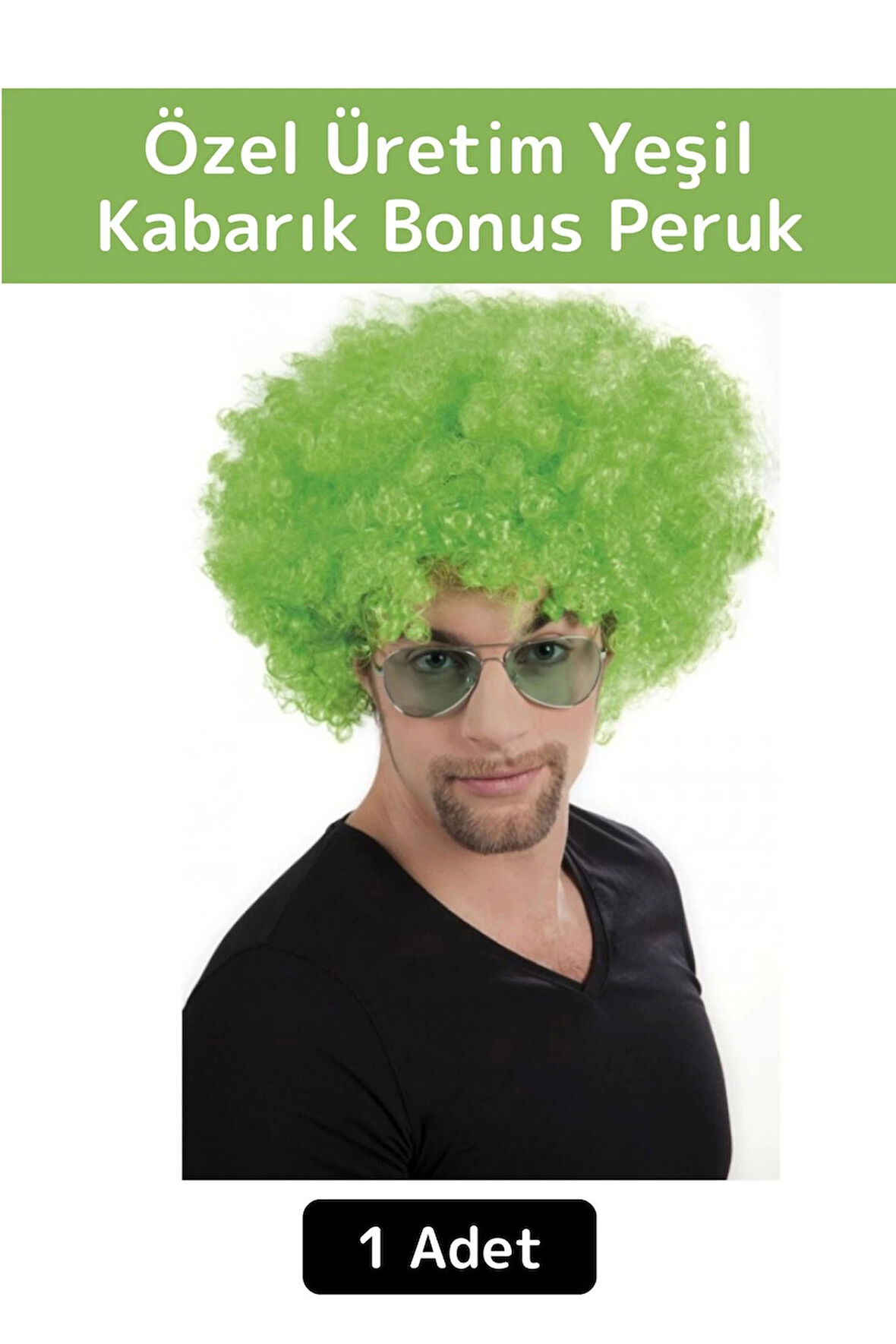 Premium Eğlenceli Etkinlik Kostüm Cadılar Bayramı Kabarık Bonus Afro Kıvırcık Unisex Parti Peruğu