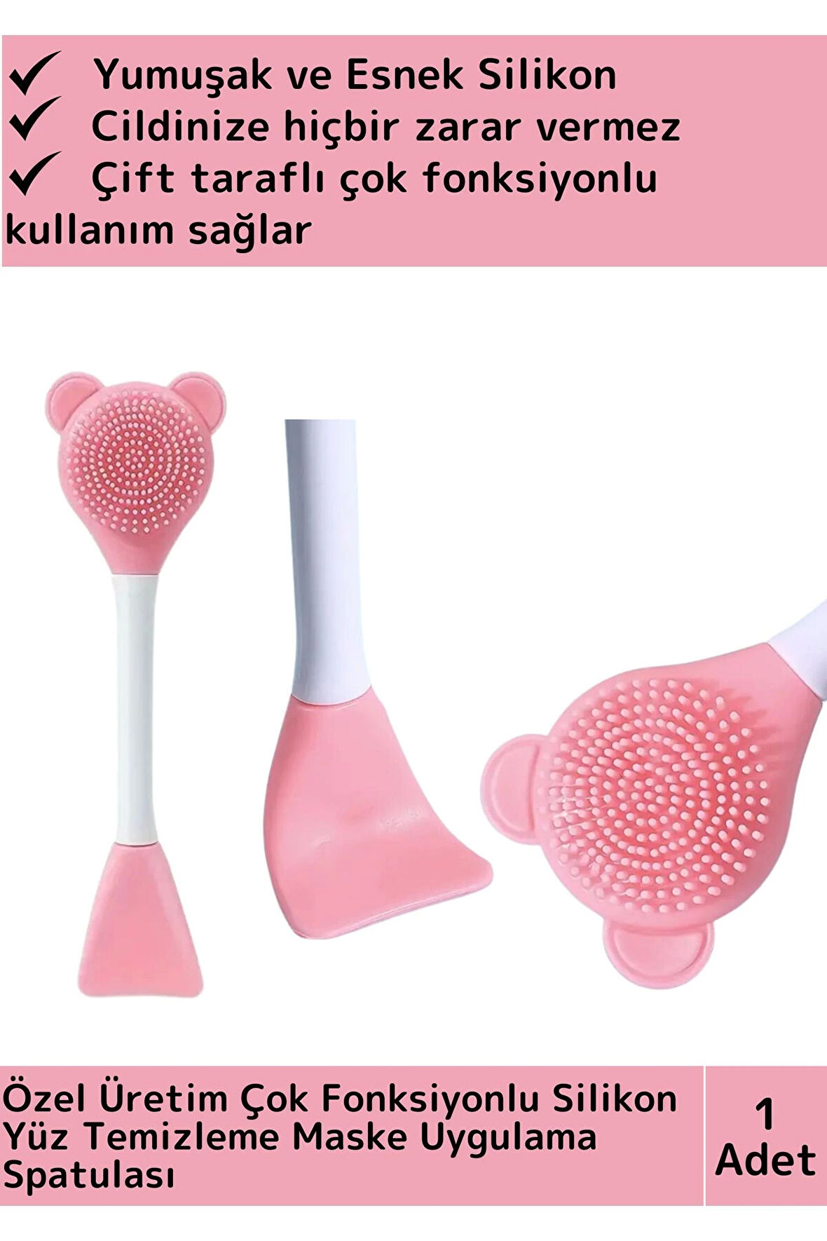 Premium Tasarım Çok Amaçlı Makyaj Esnek Yumuşak Silikon Yüz Temizleme Maske Uygulama Fırça&Spatulası