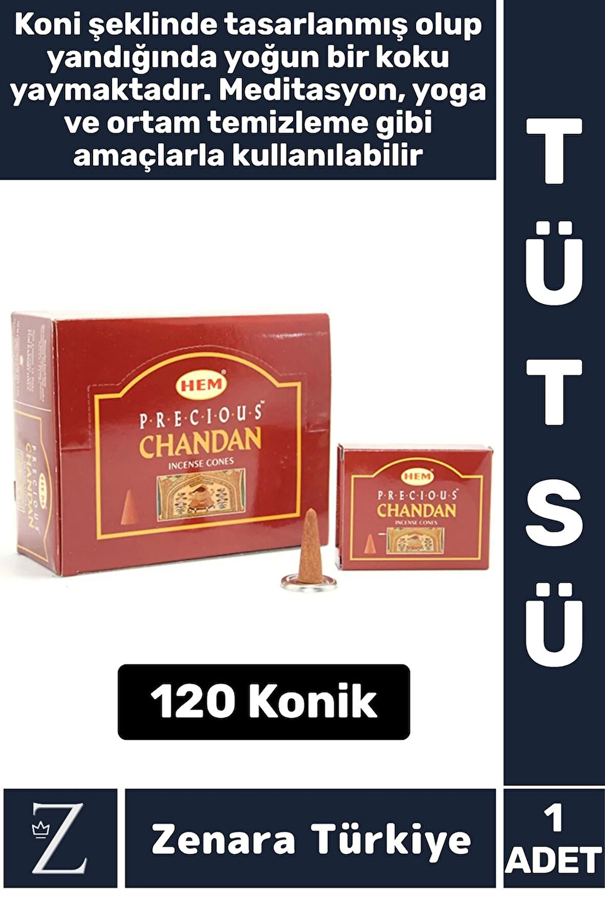 Rahatlama Arınma Dinginlik Meditasyon Yoga Chakra Pozitif Enerji Hoş Kokulu KONİK TÜTSÜ 120 Adet
