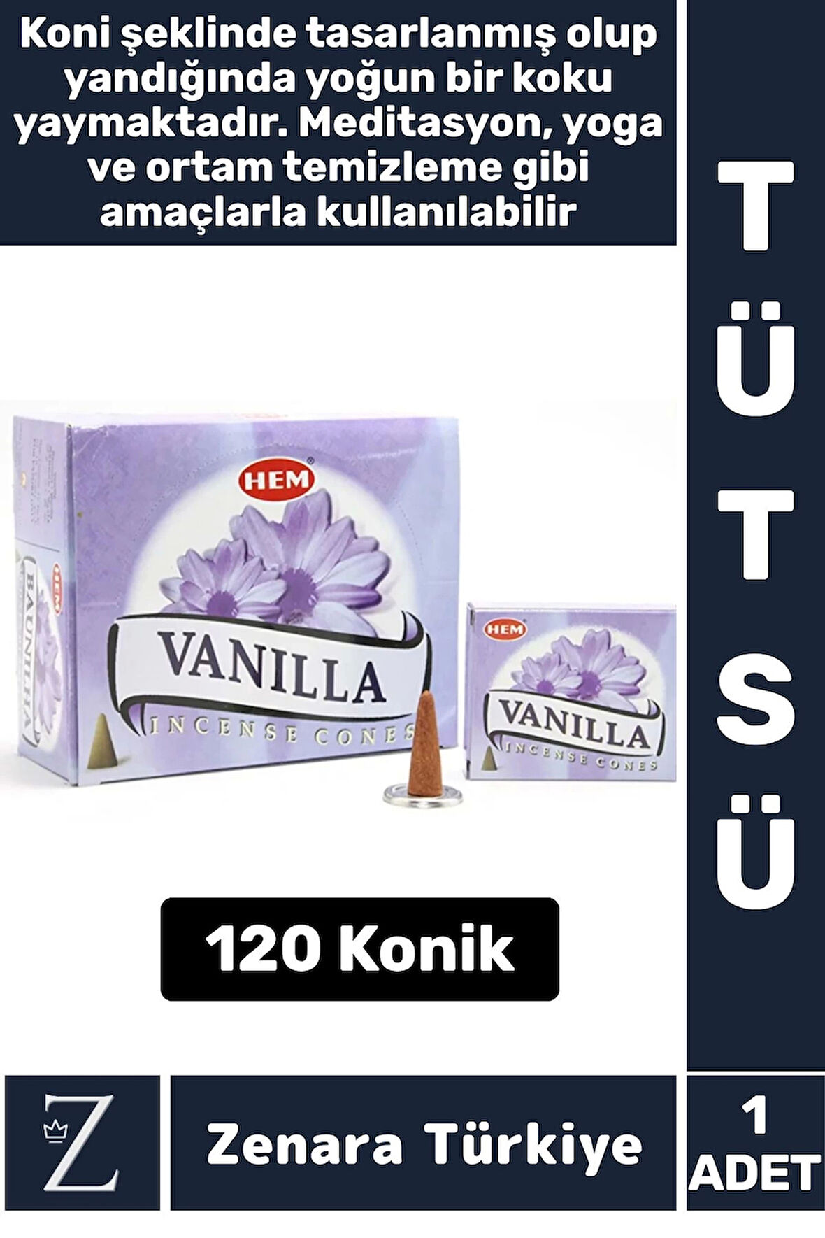 Rahatlama Arınma Dinginlik Meditasyon Yoga Chakra Pozitif Enerji Hoş Kokulu KONİK TÜTSÜ 120 Adet