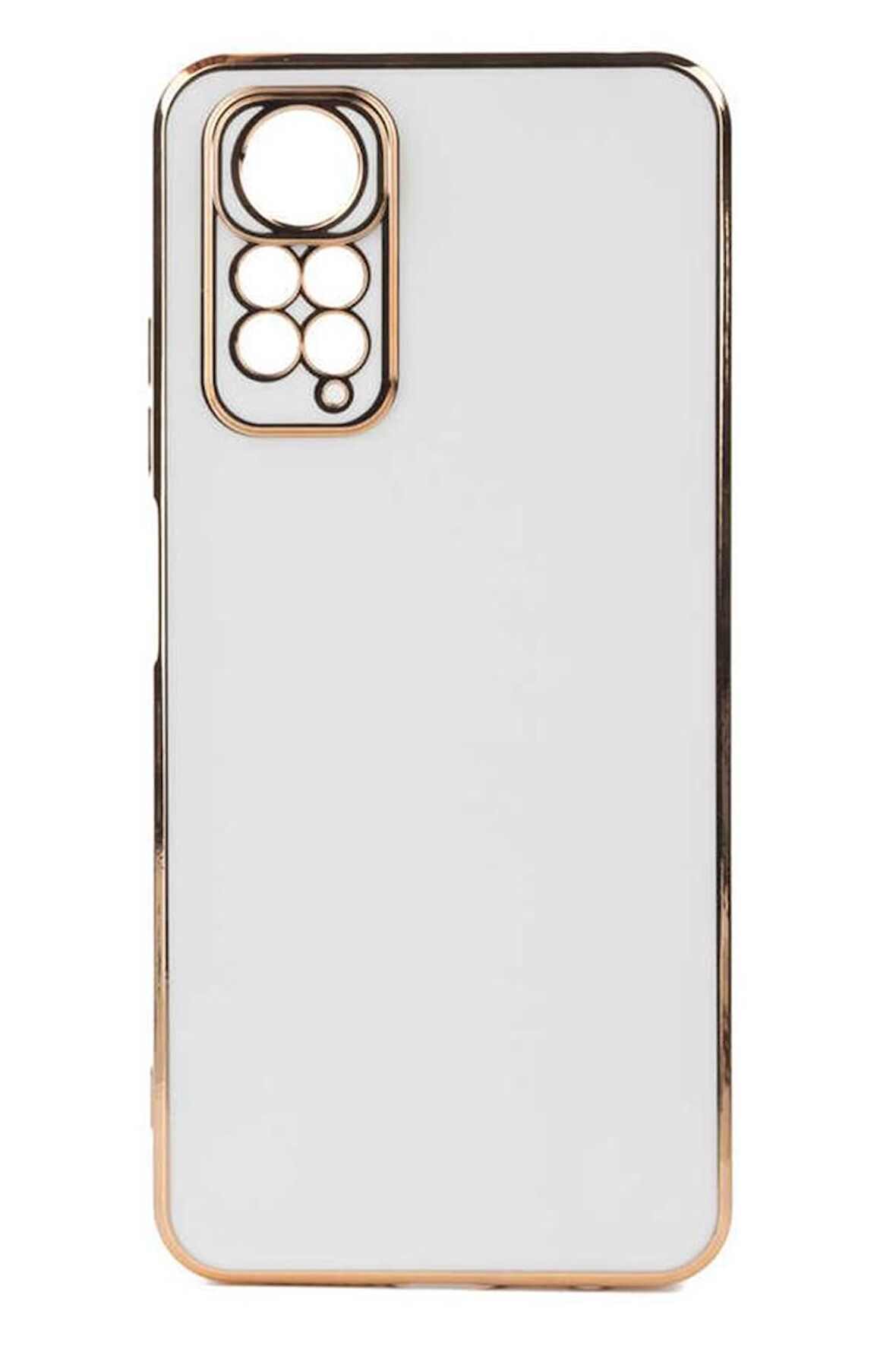 Xiaomi Redmi Note 12 4G Kılıf Kamera Korumalı Altın Kenar Tasarım Silikon