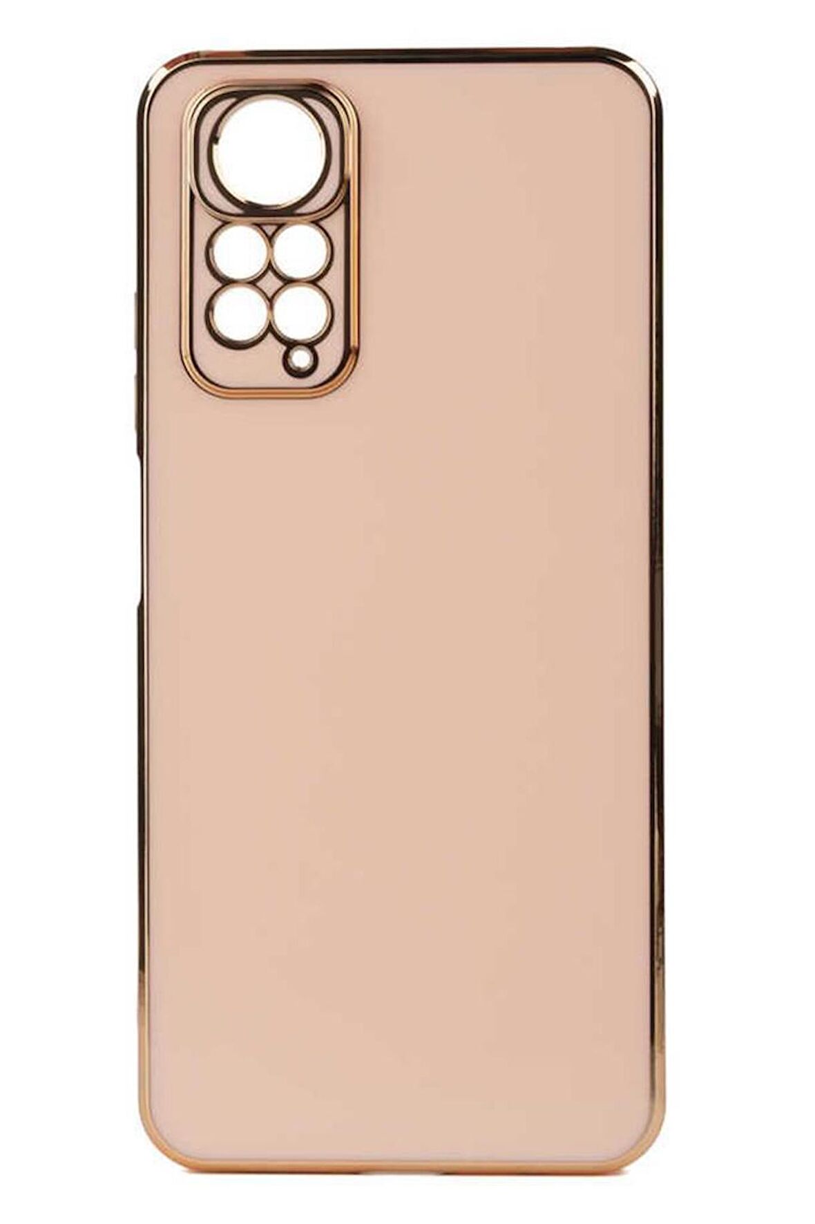 Xiaomi Redmi Note 12 4G Kılıf Kamera Korumalı Altın Kenar Tasarım Silikon