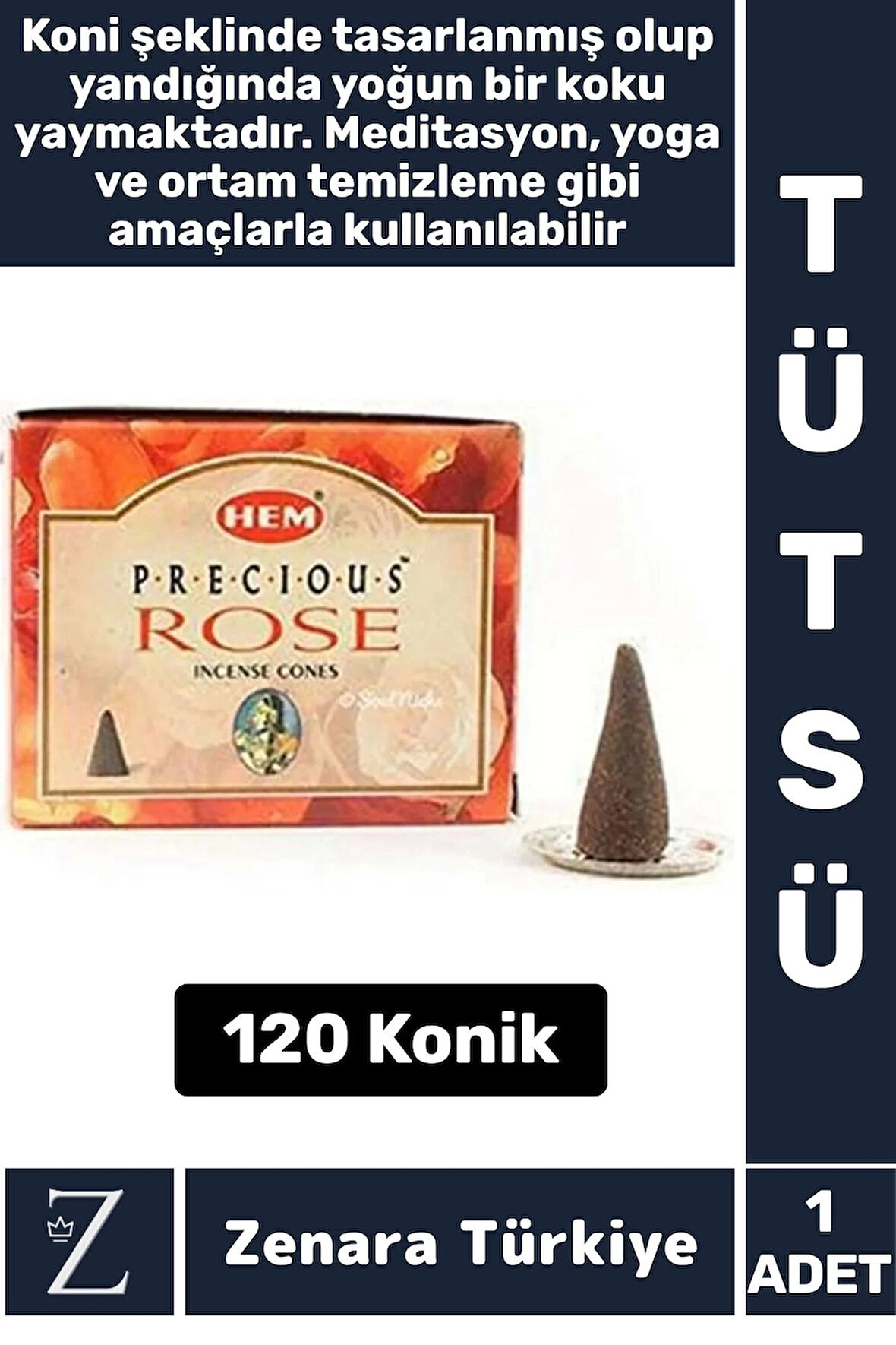 Rahatlama Arınma Dinginlik Meditasyon Yoga Chakra Pozitif Enerji Hoş Kokulu KONİK TÜTSÜ 120 Adet