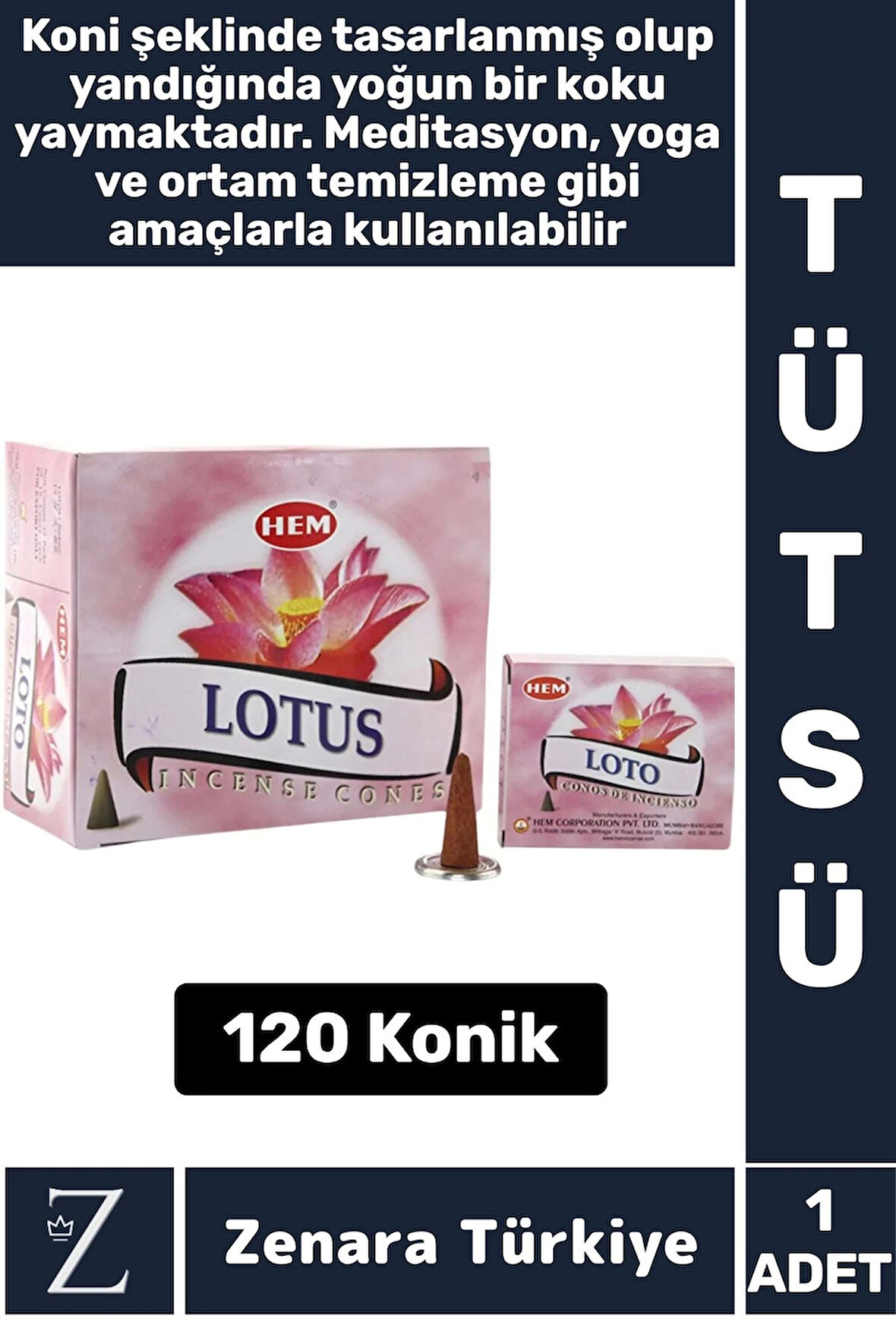 Rahatlama Arınma Dinginlik Meditasyon Yoga Chakra Pozitif Enerji Hoş Kokulu KONİK TÜTSÜ 120 Adet