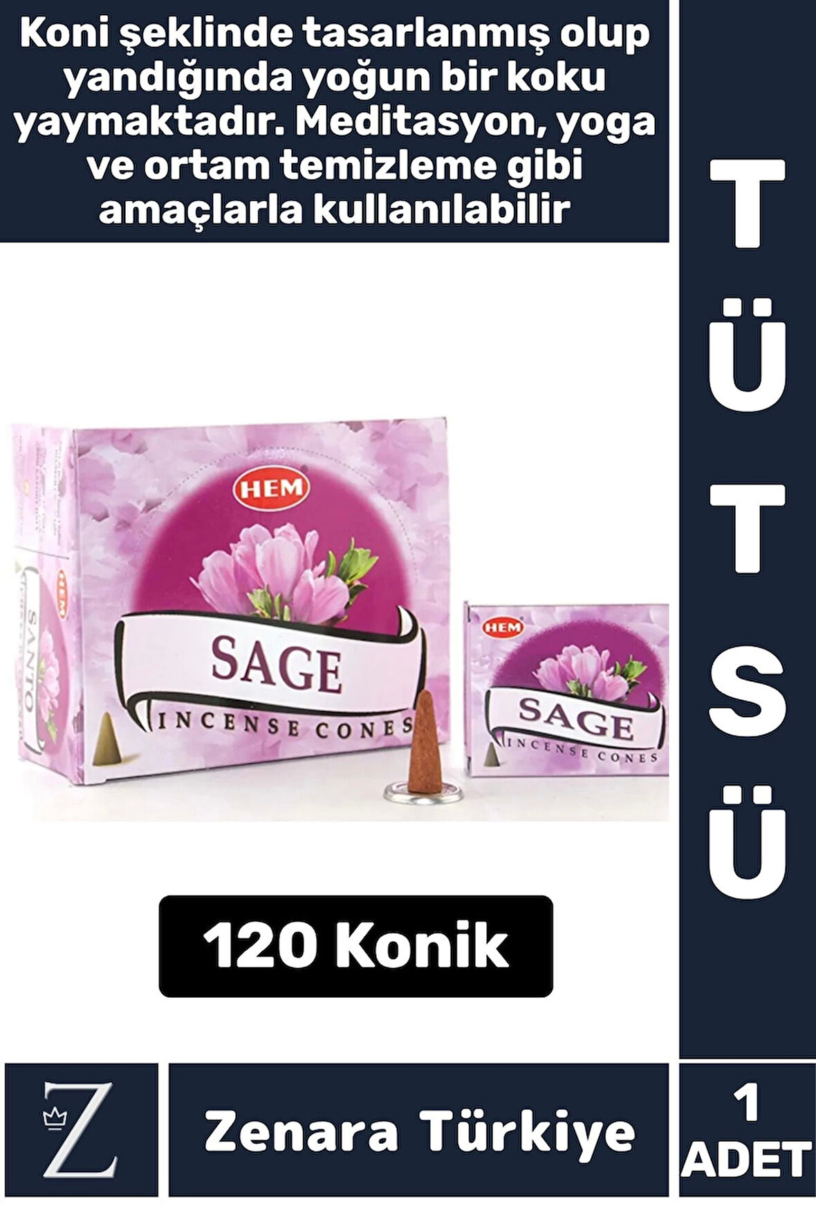Rahatlama Arınma Dinginlik Meditasyon Yoga Chakra Pozitif Enerji Hoş Kokulu KONİK TÜTSÜ 120 Adet