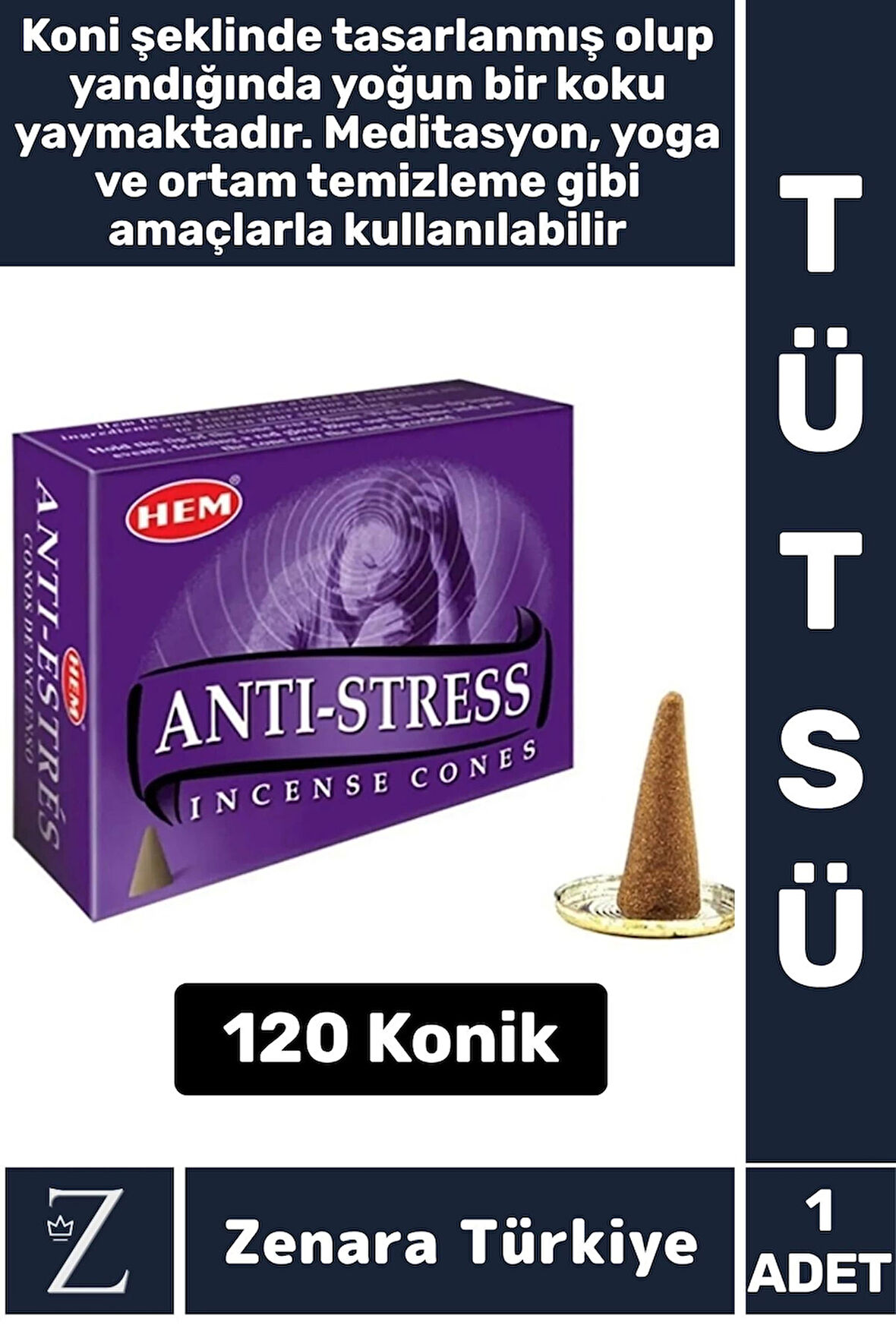 Rahatlama Arınma Dinginlik Meditasyon Yoga Chakra Pozitif Enerji Hoş Kokulu KONİK TÜTSÜ 120 Adet