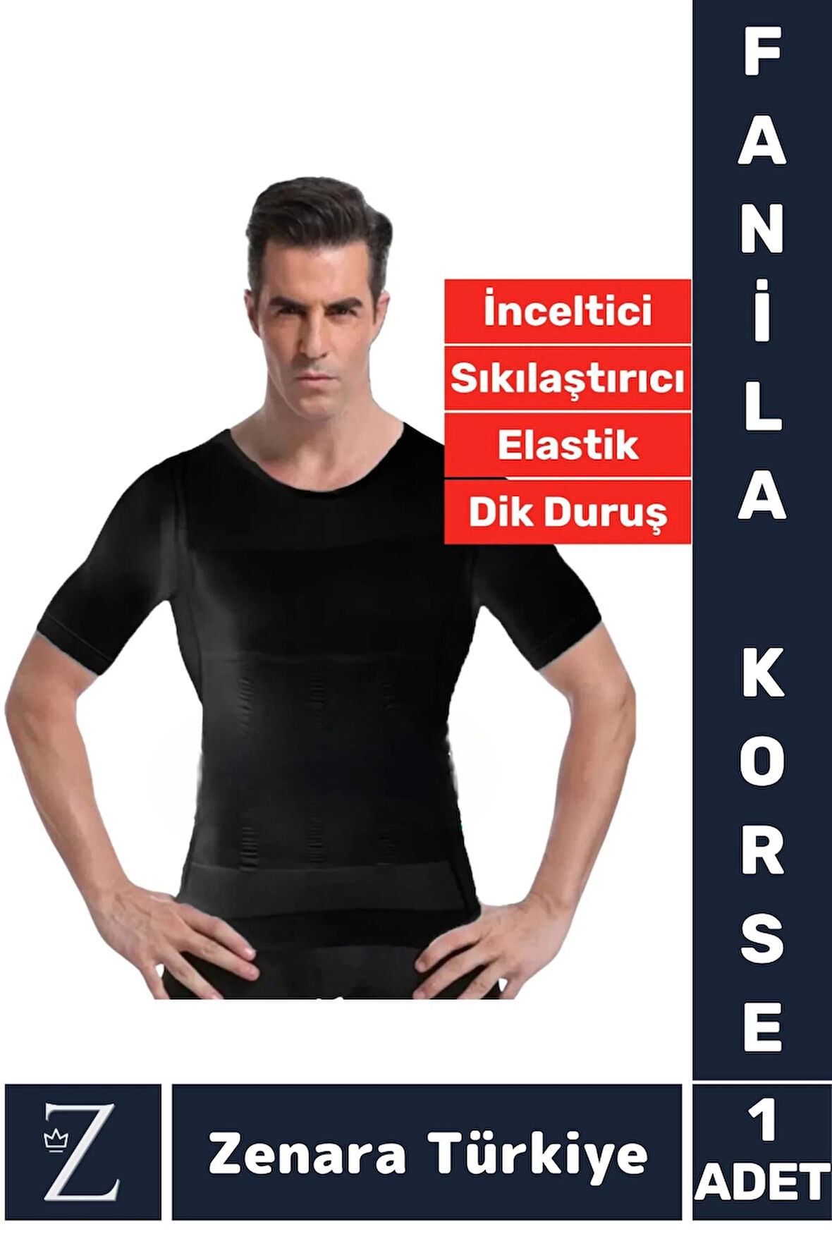 Özel Üretim Jinekomasti Dik Duruş Göğüs Göbek Toparlayan Sıkılaştıran Ultra Esnek Erkek Fanila Korse