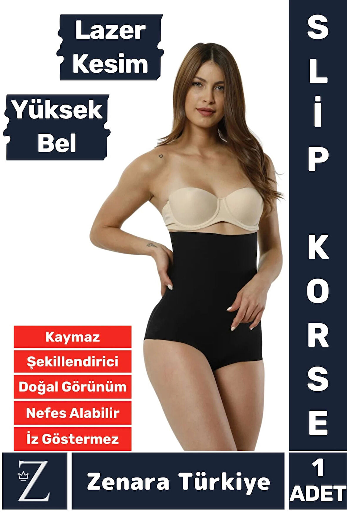 İz İç Göstermez Kaymaz Beden İncelten Sıkılaştıran Toparlayan LAZER KESİM Yüksek Bel Slip Korse