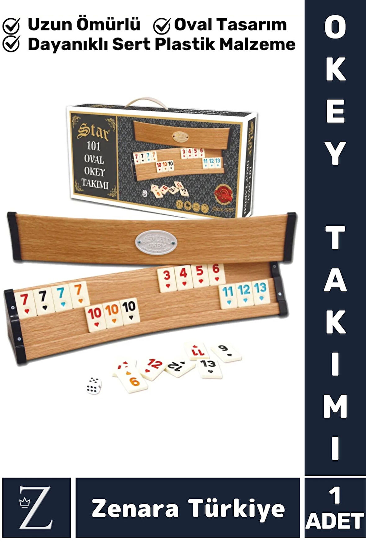 Aile Ev Arkadaş Kahve Cafe Oyun Dayanıklı Kaymaz Antibakteriyel Açık Renk OVAL 101 OKEY TAKIMI