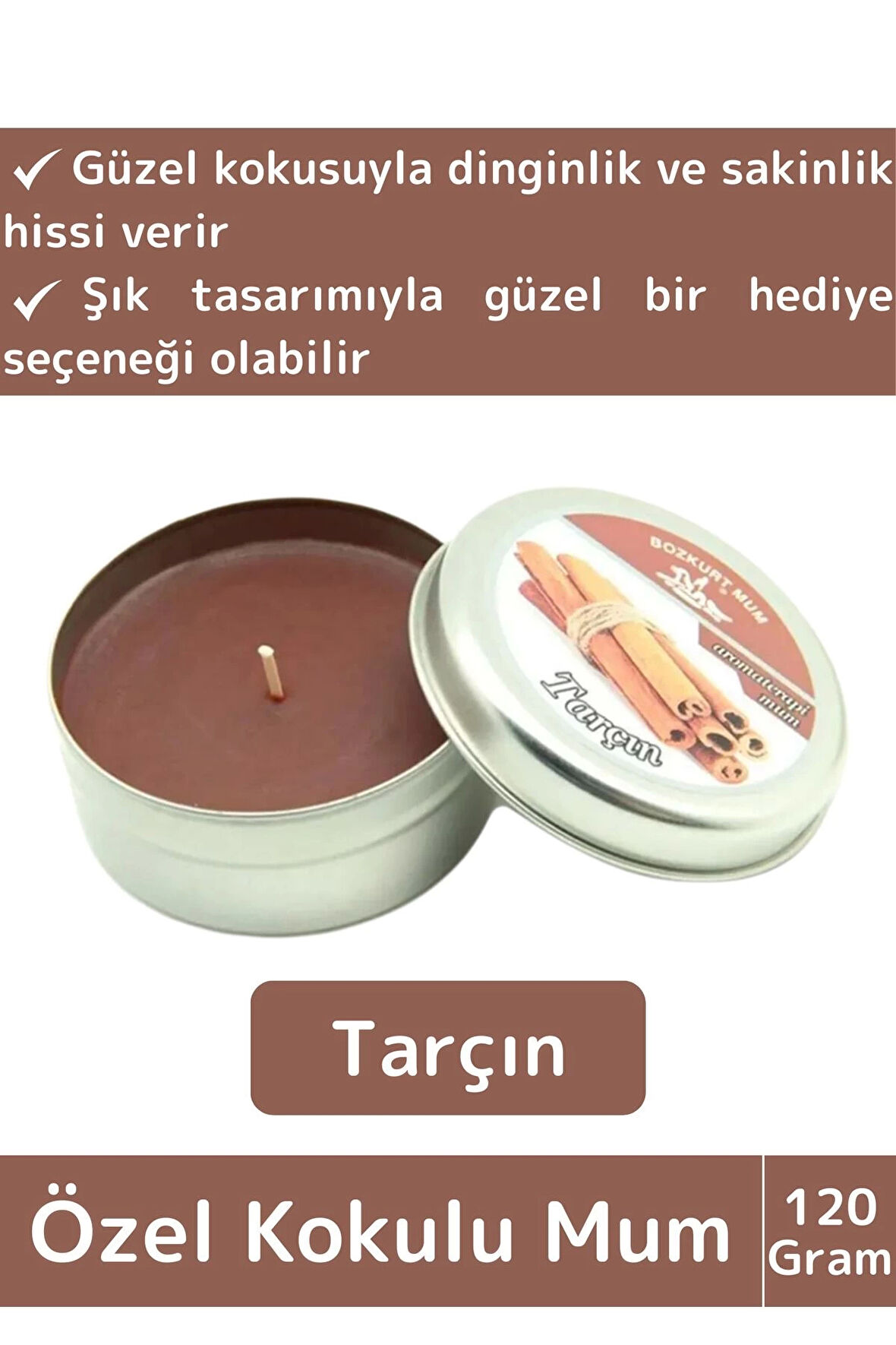 Premium Özel Metal Kutulu Arınma Huzur Meditasyon Yoga Esans Dekoratif Mum Oda Kokusu 120 Gram