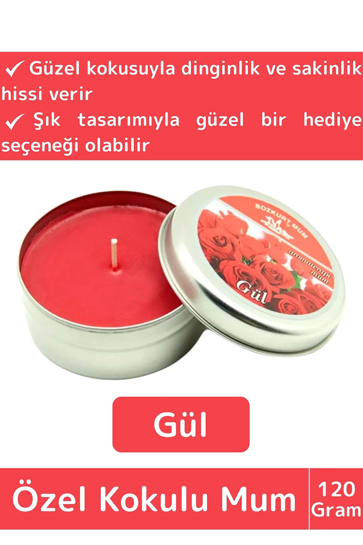 Premium Özel Metal Kutulu Arınma Huzur Meditasyon Yoga Esans Dekoratif Mum Oda Kokusu 120 Gram