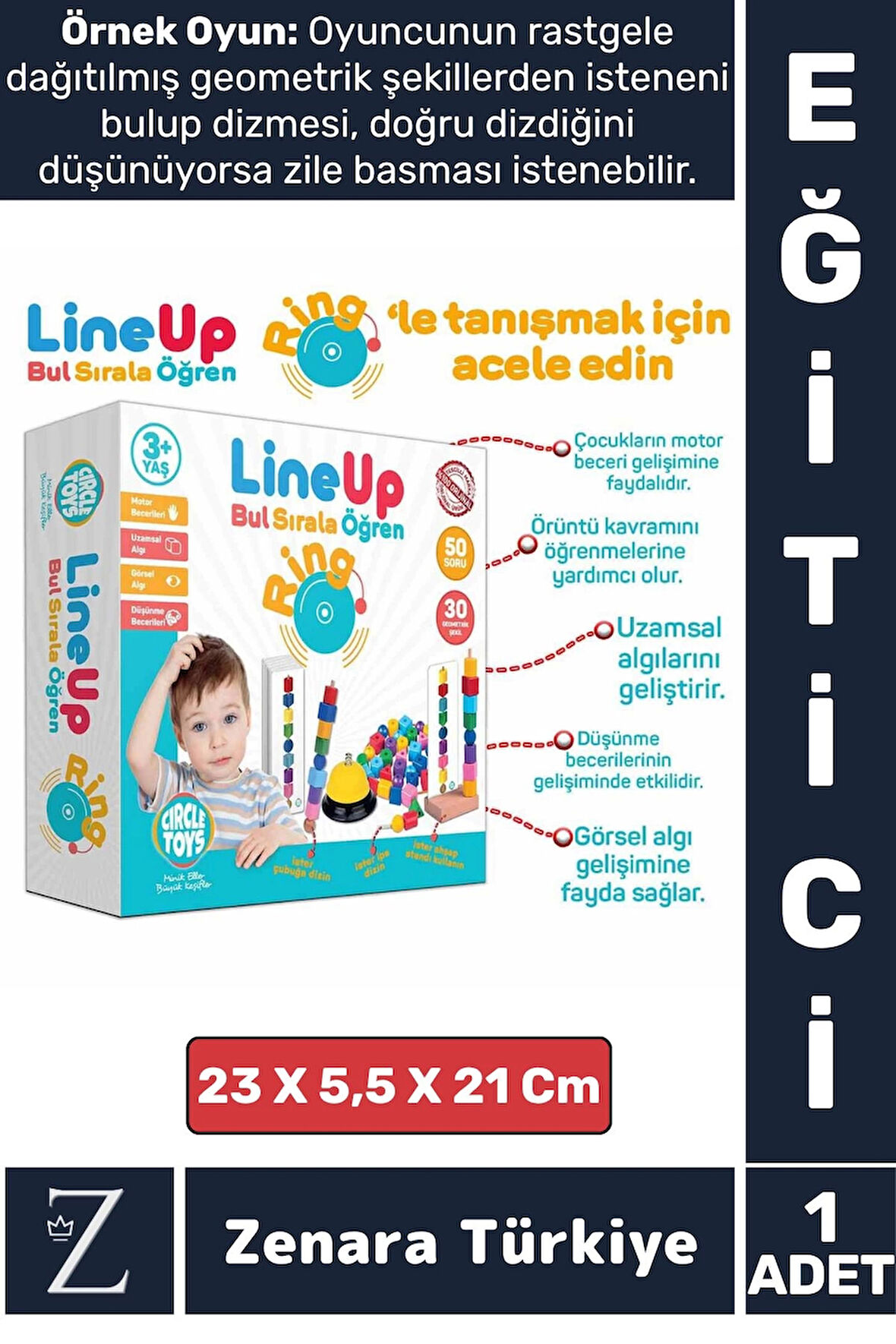 Eğitici Görsel Algı Dikkat Zeka Beceri Geliştiren Eğlenceli Zilli İpe Çubuğa Boncuk Şekil Dizme Oyun