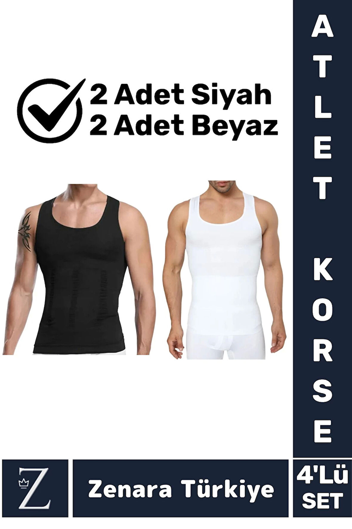 Jinekomasti Dik Duruş Göbek Göğüs Toparlayan Sıkılaştıran Ultra Elastik Erkek Atlet Korse 4 Adet