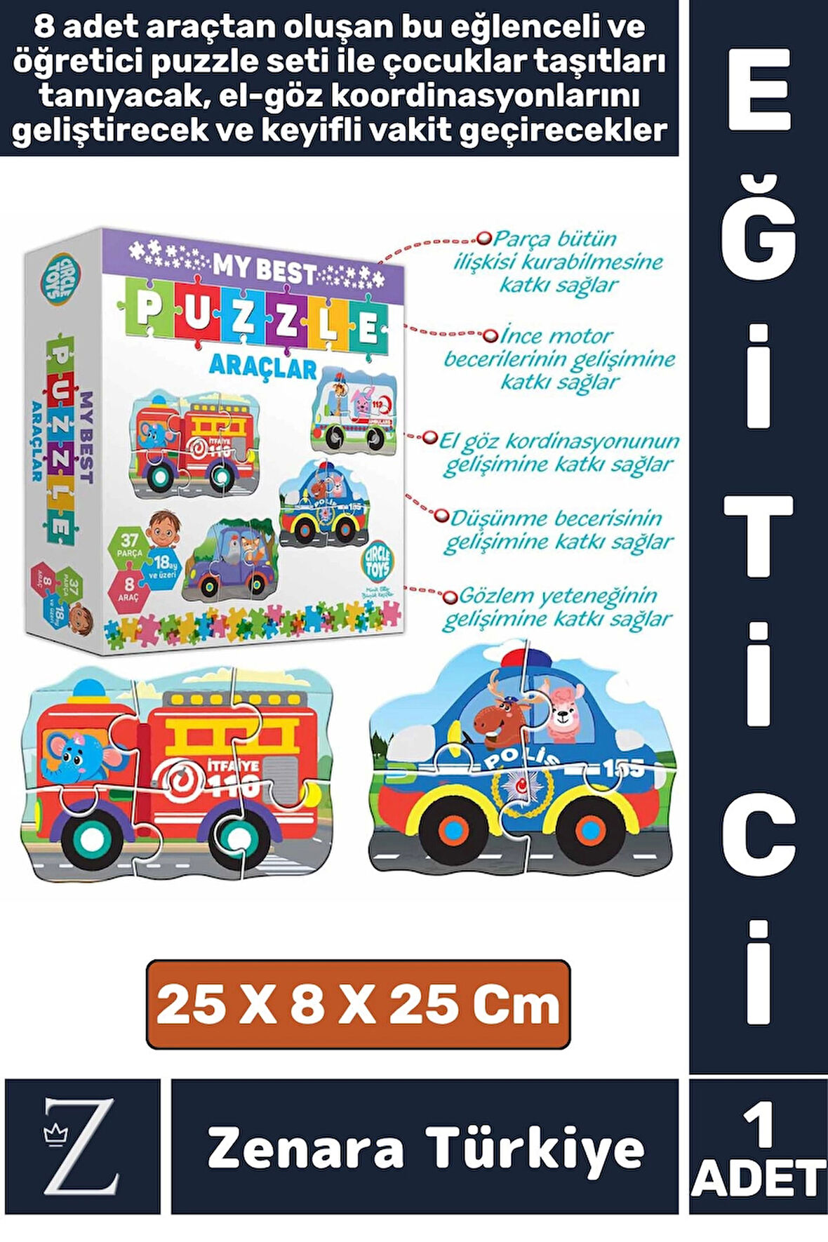 Eğitici Zeka El Göz Koordinasyonu Geliştirici Araçları Tanıma Çocuk Eğlenceli MY BEST PUZZLE-ARAÇLAR