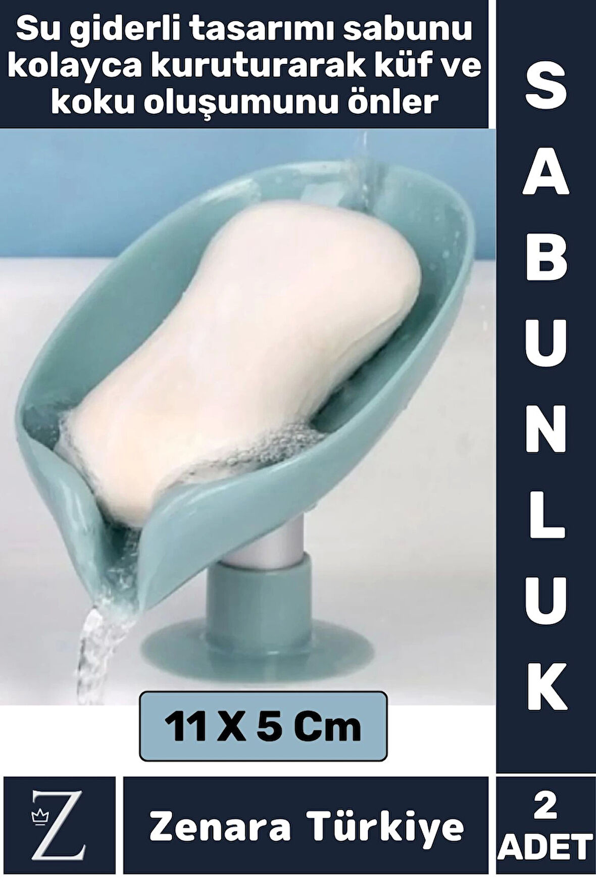 Banyo Mutfak Lavabo Sabun Montajsız Giderli Küflenme Kuruma Koku Önleyen Vantuzlu SABUNLUK 2 Adet