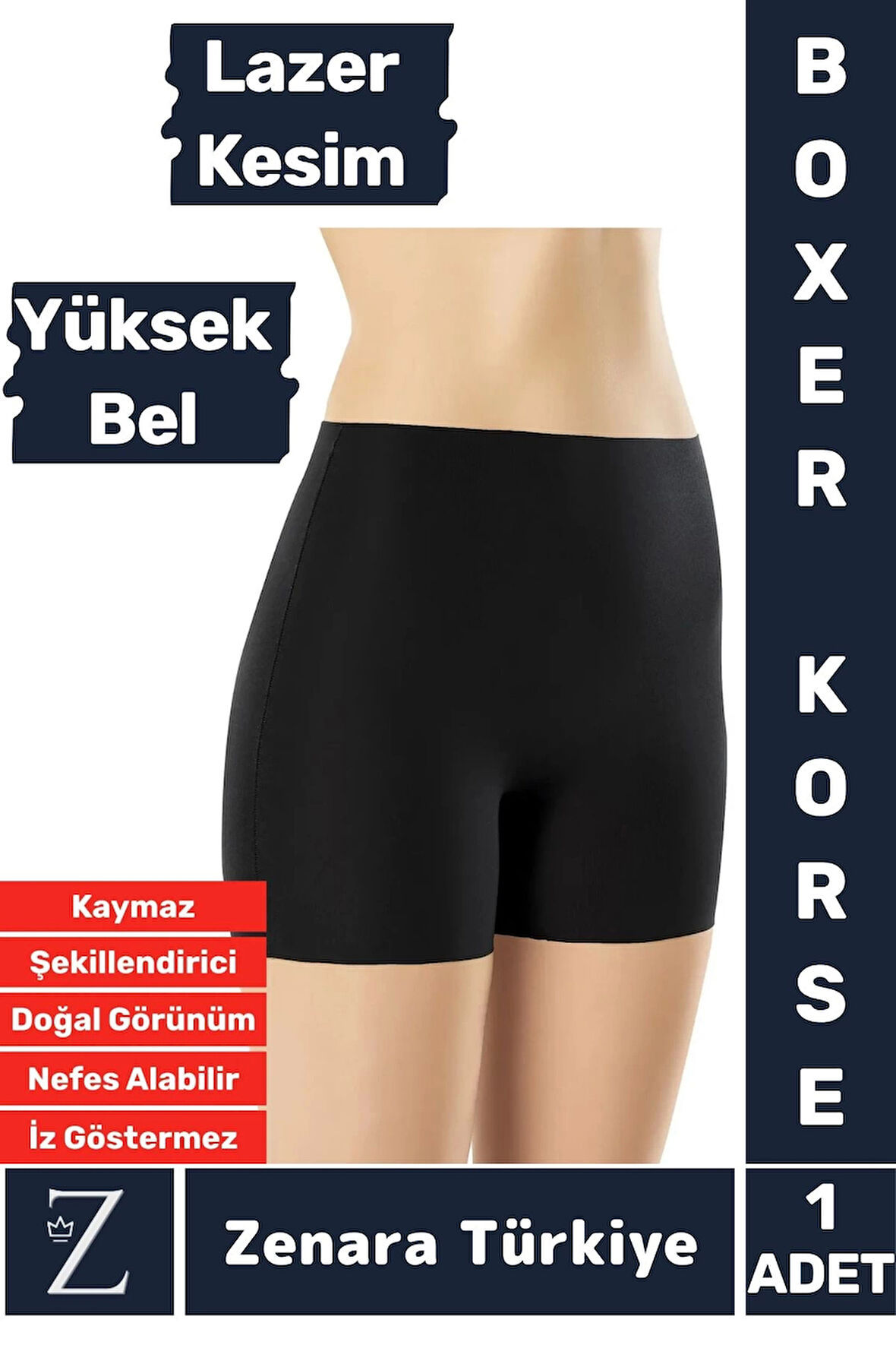 İç Göstermez Kaymaz Vücut Şekillendiren Sıkılaştıran Toparlayan LAZER KESİM Yüksek Bel Boxer Korse
