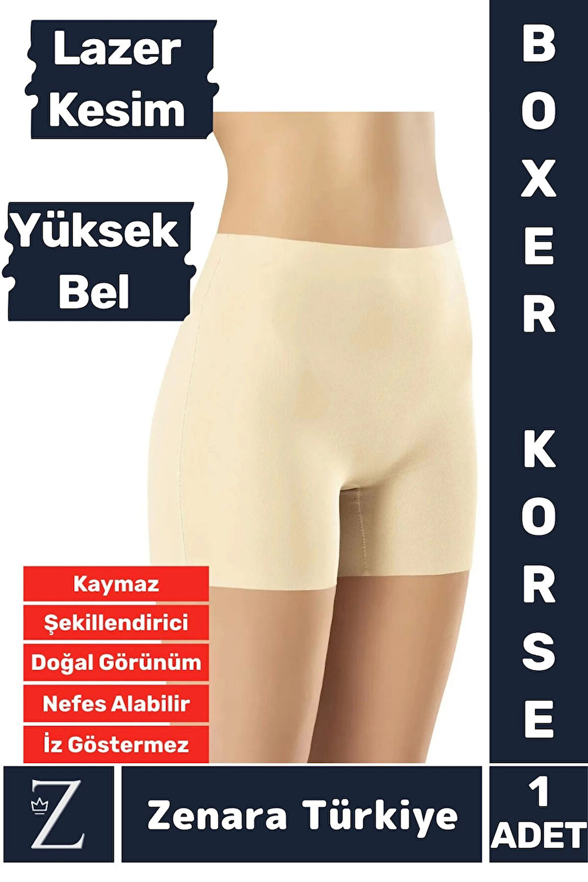 İç Göstermez Kaymaz Vücut Şekillendiren Sıkılaştıran Toparlayan LAZER KESİM Yüksek Bel Boxer Korse