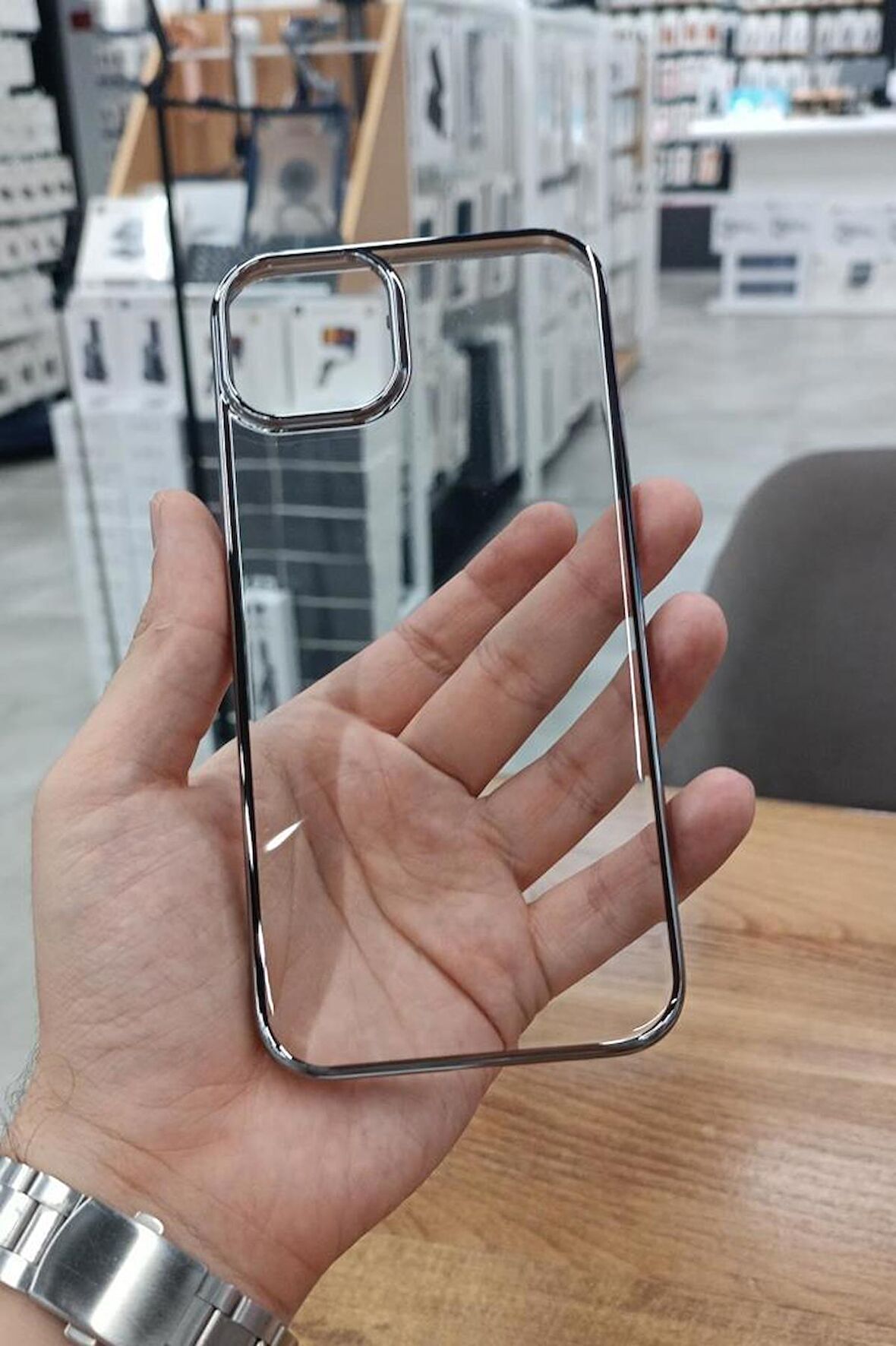 iPhone 15 Kılıf Kamera ve Lens Korumalı Şeffaf Renkli Çerçeveli Sert PC Lüx Kapak 