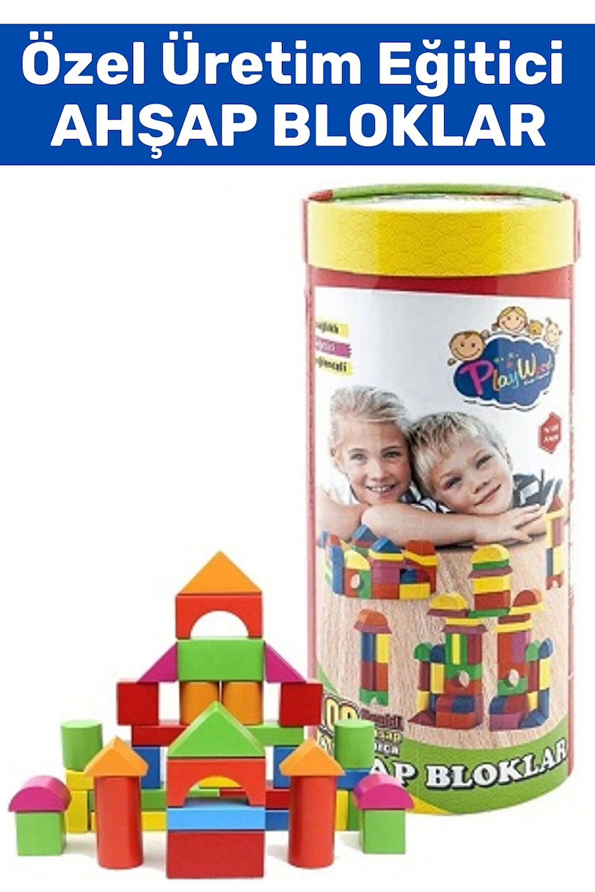 Özel Seri El Göz Koordinasyon Geliştirici Geometrik Şekil Öğretici Eğlenceli AHŞAP BLOKLAR 100 PARÇA