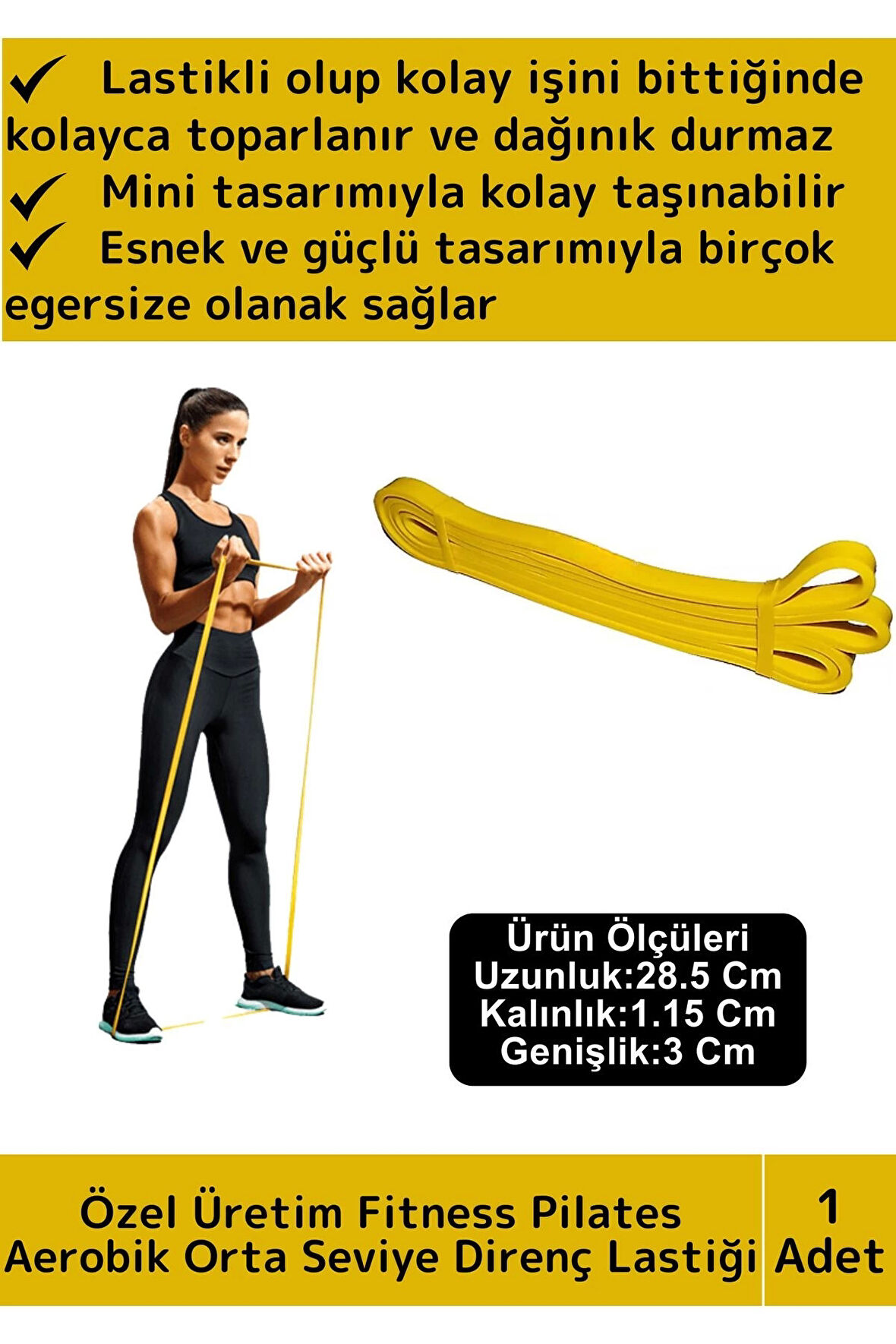 Özel Üretim Dayanıklı Orta Sert Zayıflama Fitness Squat Pilates Jimnastik Spor Aerobik Direnç Bantı