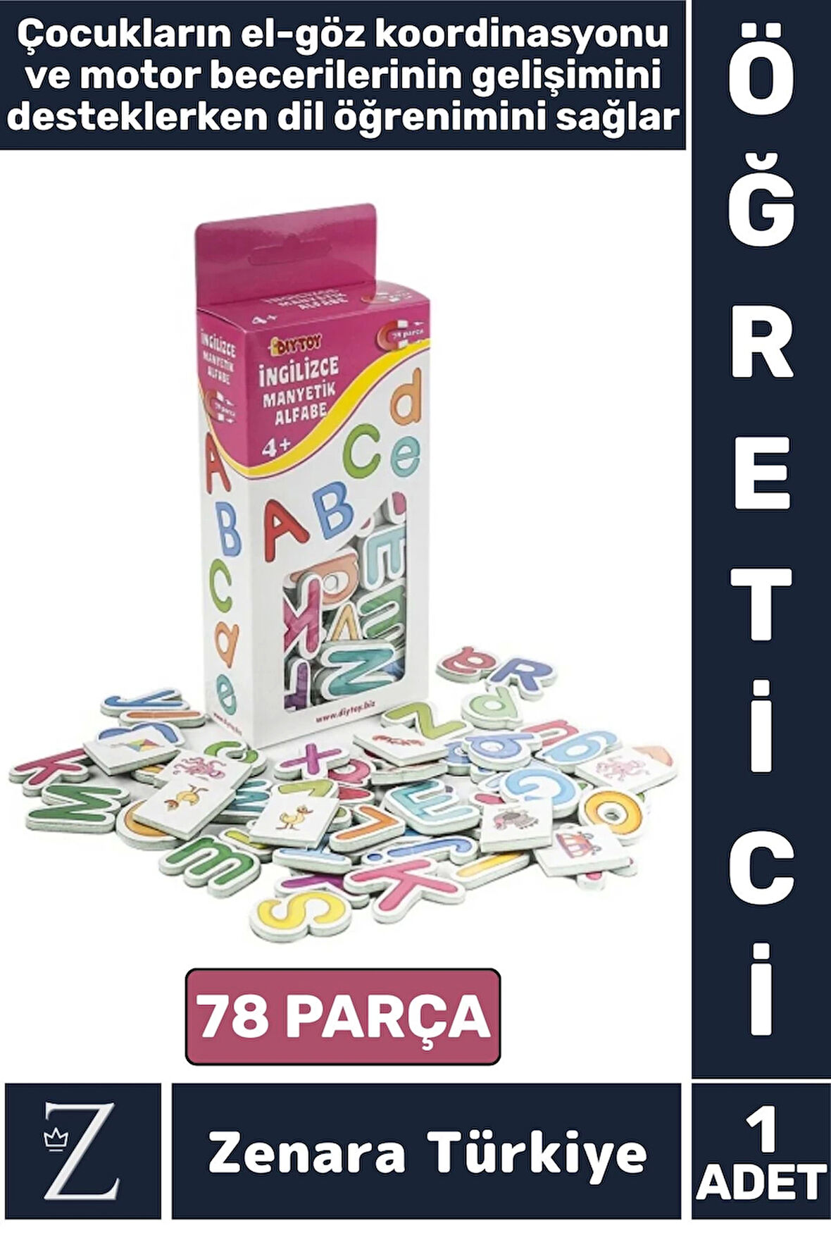Çocuk Eğitici Görsel Algı Koordinasyon Dil Öğrenimi Gelişimi Manyetik Harfler TÜRKÇE İNGİLİZCE