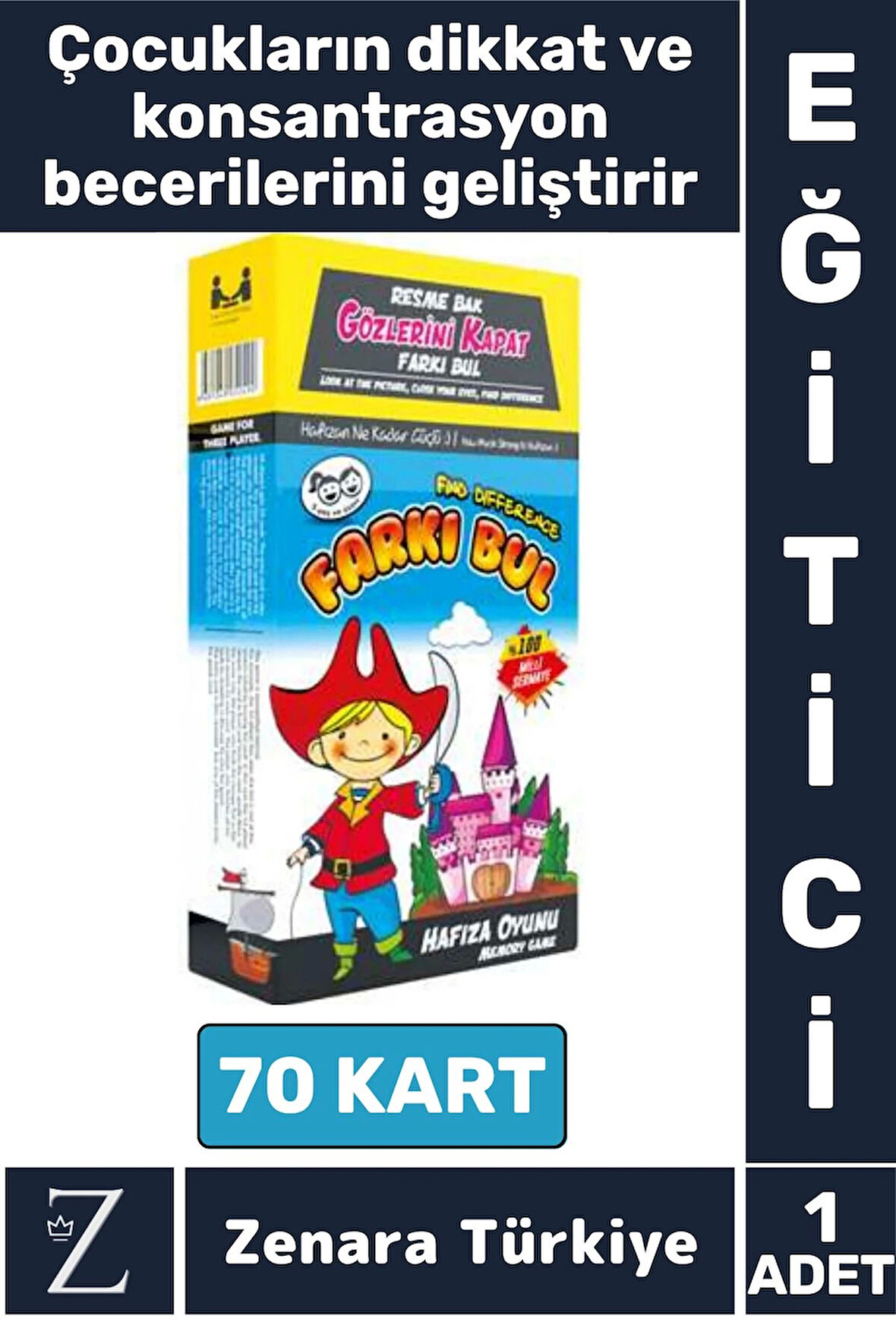 Eğlenceli Görsel Algı Zeka Hafıza Dikkat Konsantrasyon Geliştiren Eğitici Grup Takım Oyunu FARKI BUL