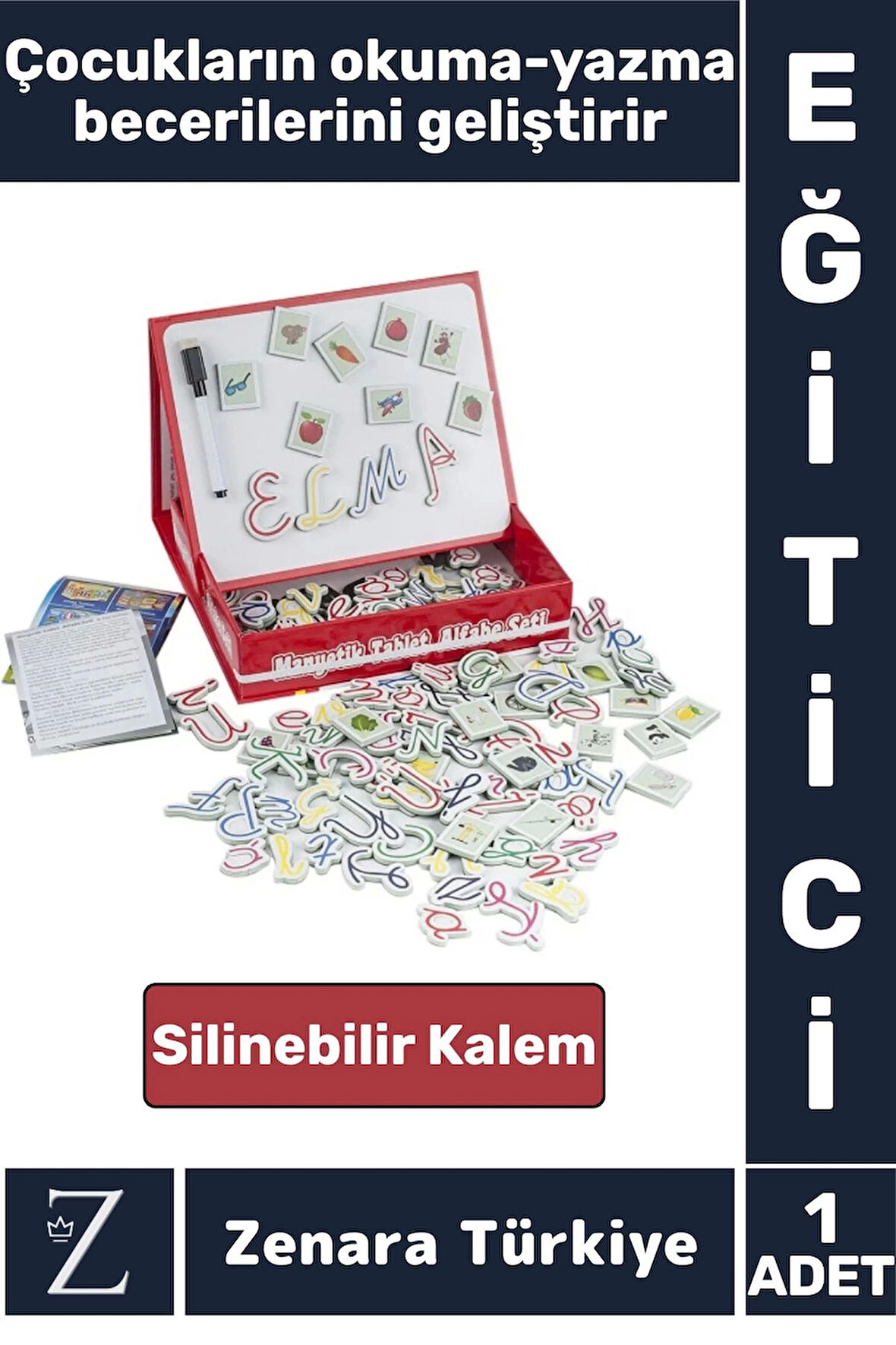 Eğlenceli Alfabe Dil Bilgisi Geliştirici Silinebilir Yazı Kalemli Öğretici MANYETİK TABLET ALFABE