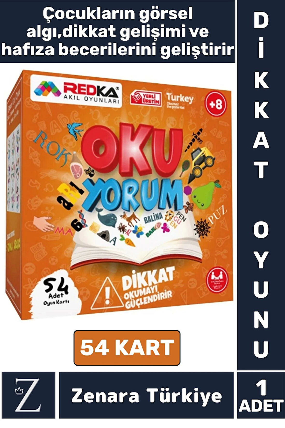 Eğitici Dikkat Hafıza Okuma Becerisi Görsel Algı Geliştirici Eğlenceli Çocuk Oyun OKU YORUM