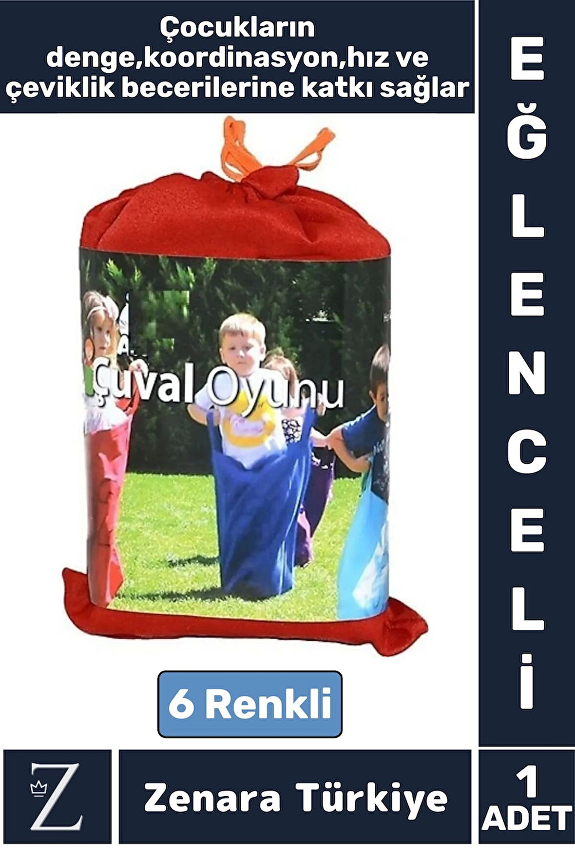 Çocuk Denge Koordinasyon Hız Refleks Gelişimi Sosyalleşme Takımdaşlık Eğlenceli ZIP ZIP ÇUVAL OYUNU