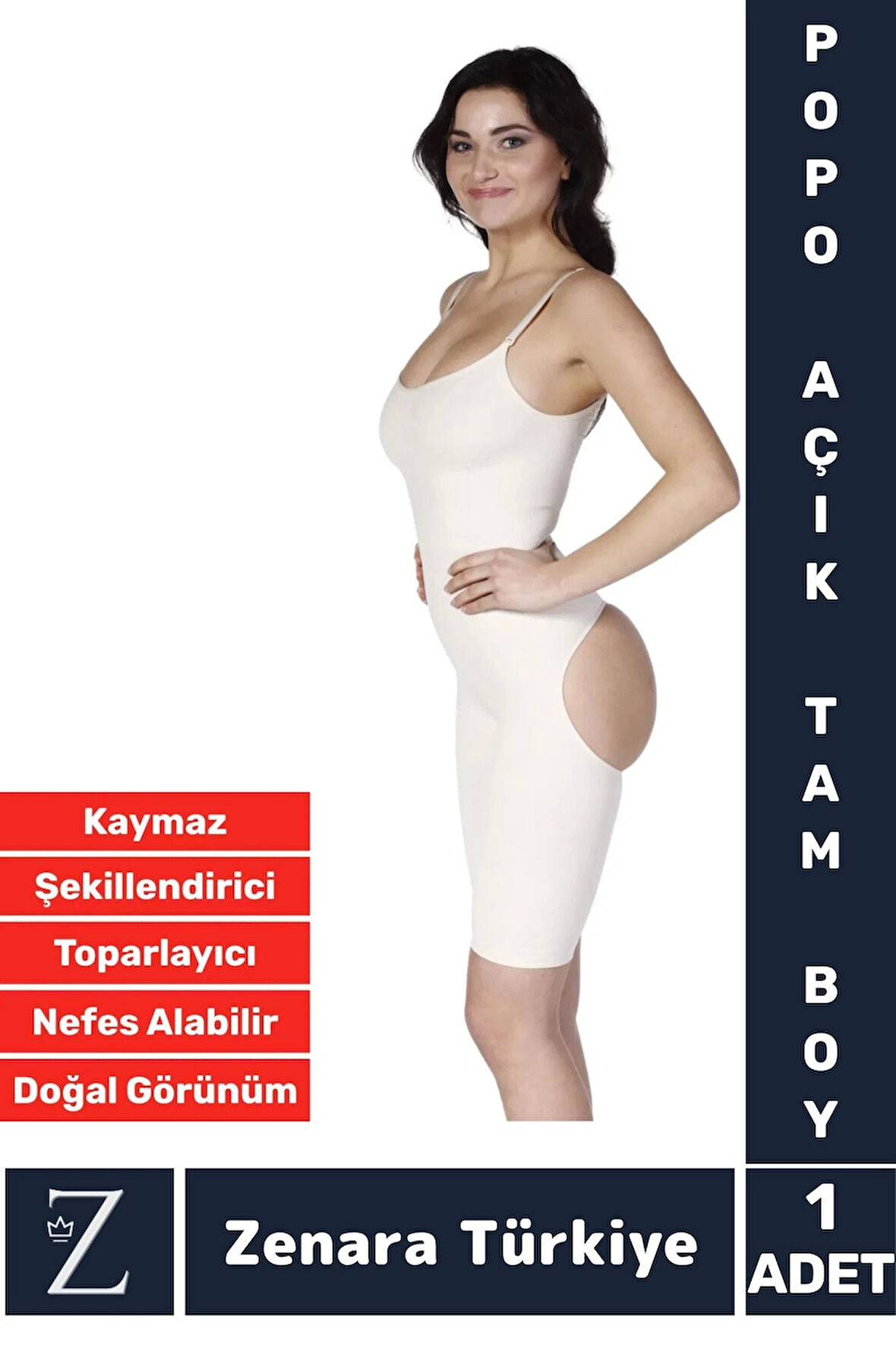 İz İç Göstermez Kaymaz Vücut Şekillendiren Sıkılaştıran Toparlayan Tam Boy Popo Açık Korse