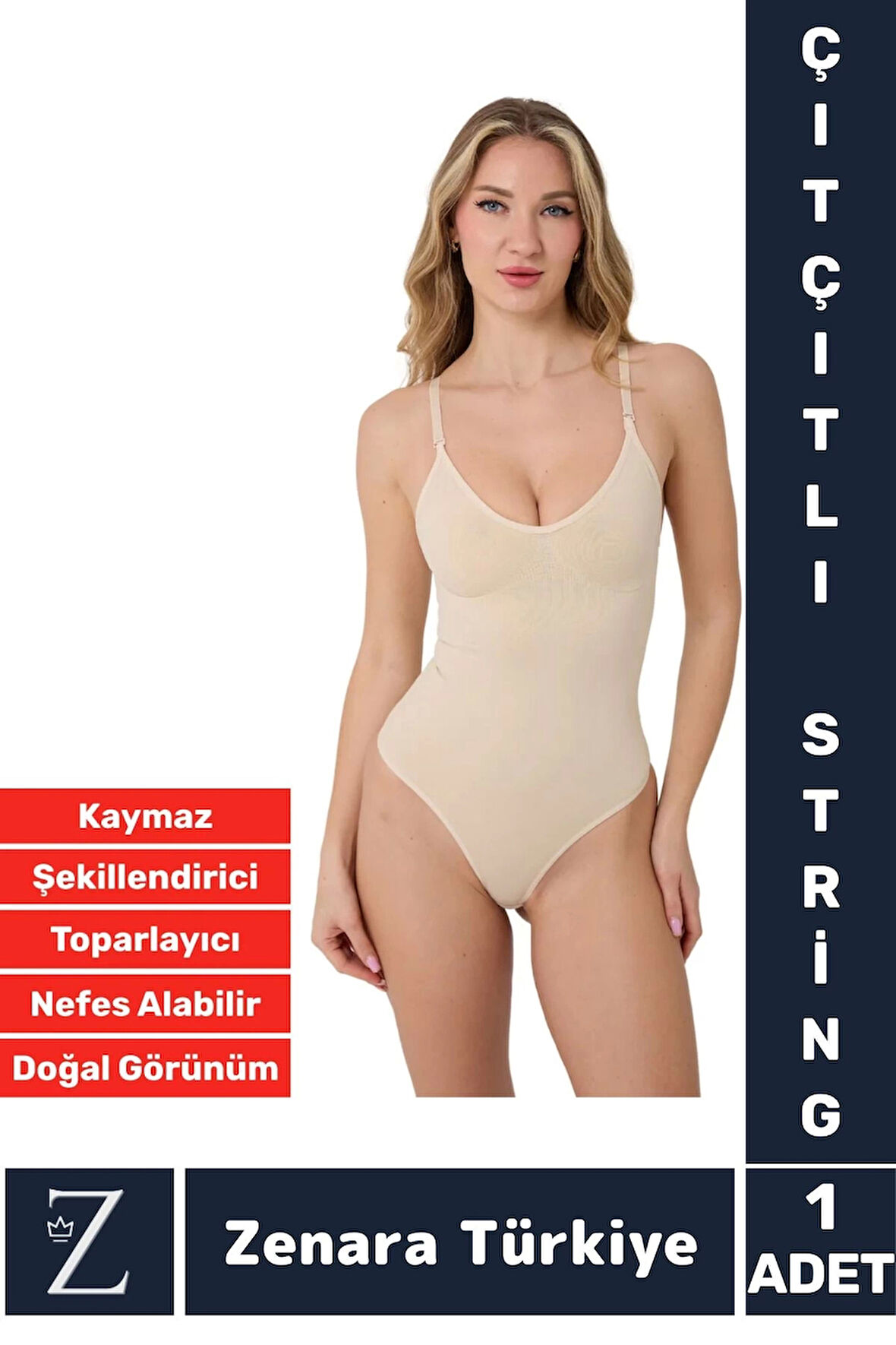 İz İç Göstermez Kaymaz Vücut Şekillendiren Sıkılaştıran Toparlayan Çıtçıtlı String Body Korse