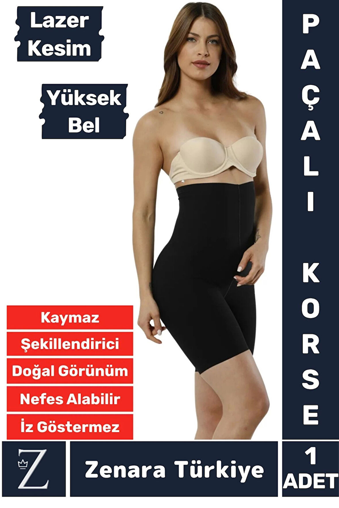 İz İç Göstermez Kaymaz Beden İncelten Sıkılaştıran Toparlayan LAZER KESİM Yüksek Bel Paçalı Korse