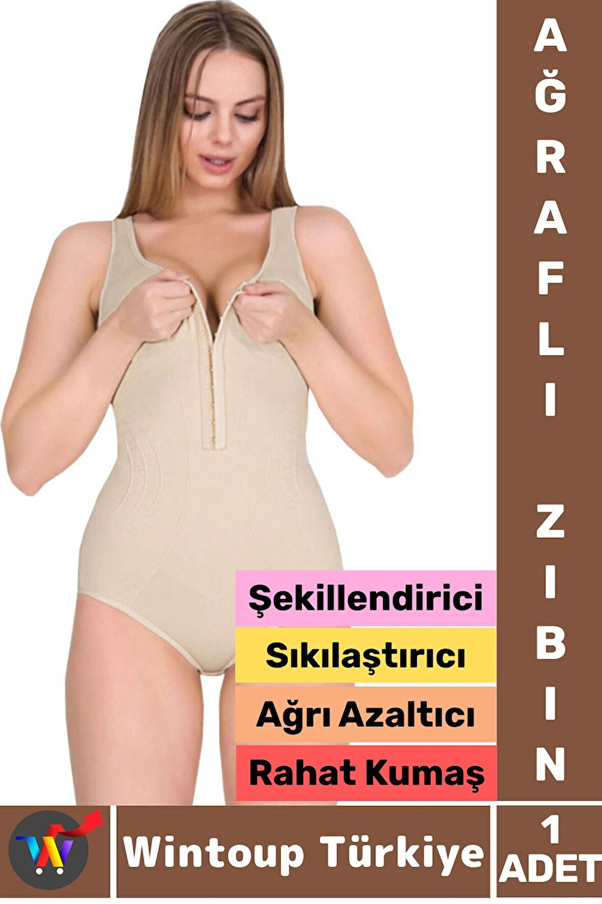 Karın Bel Göğüs Şekillendiren Sıkılaştıran Toparlayan Postür Düzelten Kadın AĞRAFLI ZIBIN KORSE