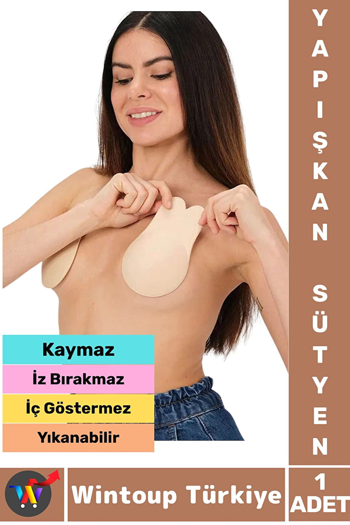 İç Göstermez Kaymaz Göğüs Dikleştiren Dolgun Gösteren Toparlayan Göğüs Ucu Kapatıcı Yapışkan SÜTYEN