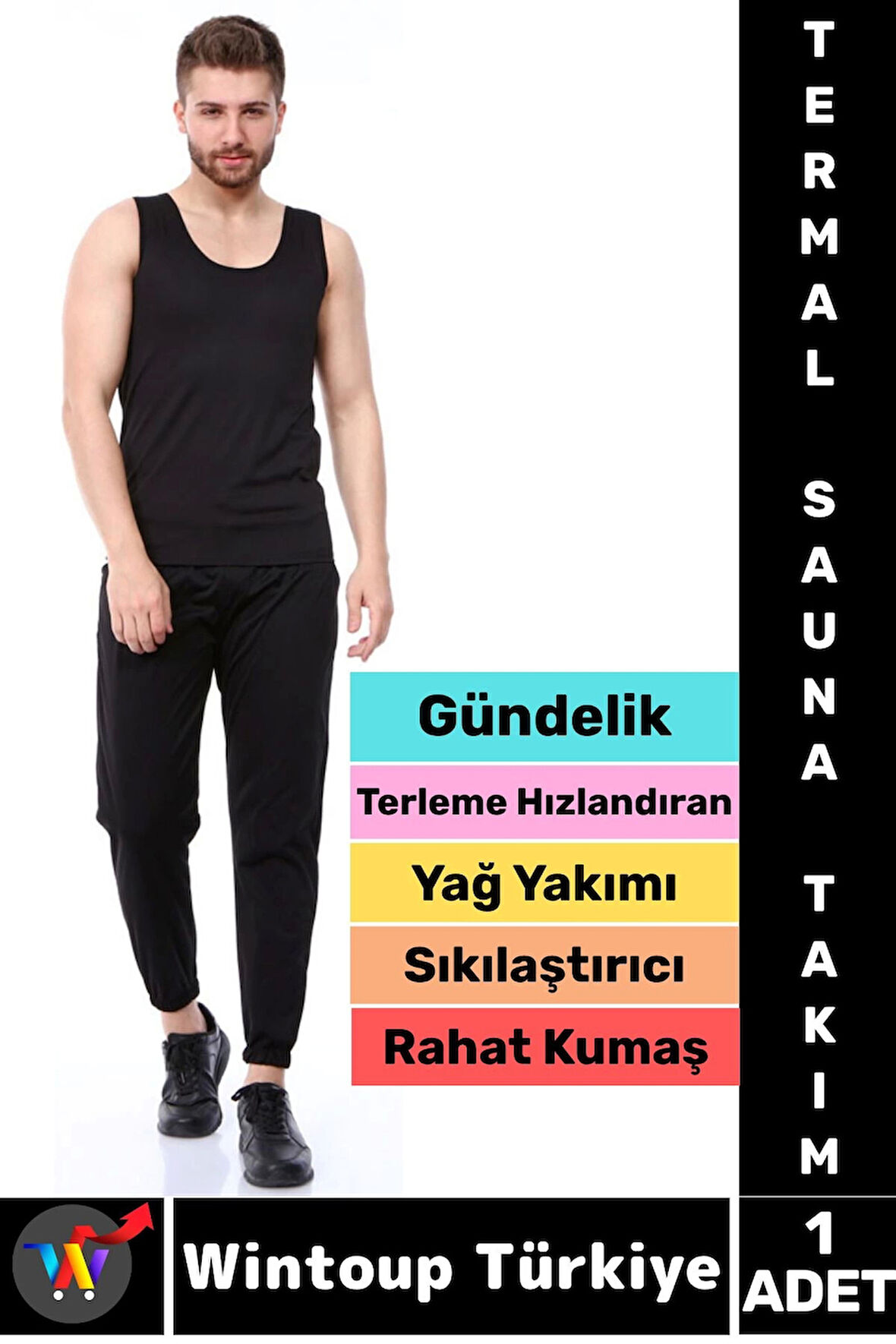 Günlük Kullanım Spor Terleme Hızlandıran Rahat Sıkılaştırıcı TERMAL SAUNA EŞOFMAN ALTI ATLET TAKIM