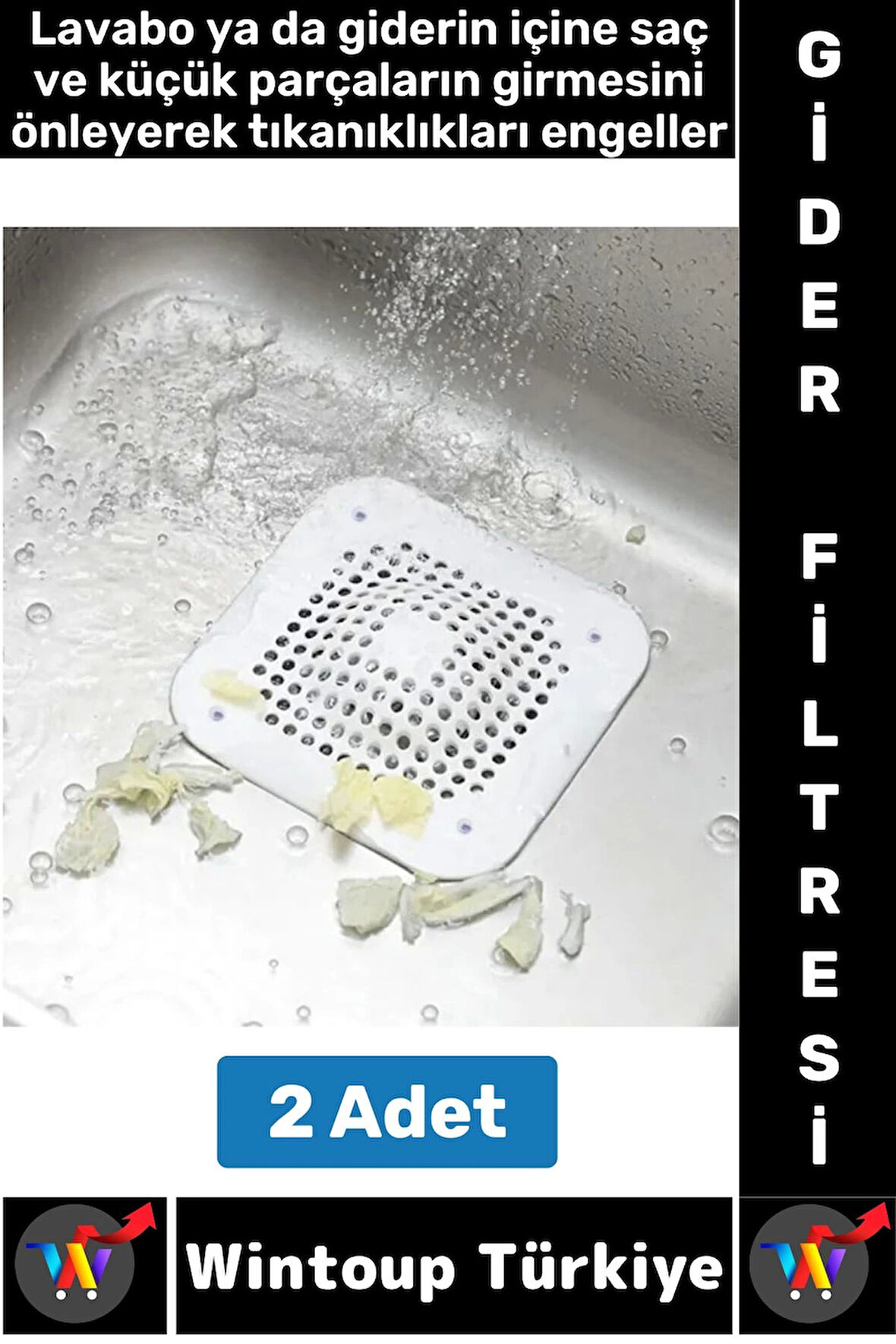 Kolay Temizlenir Mutfak Banyo Küvet Lavabo Tıkanma Önleyen Esnek Silikon Lavabo Gider Filtresi 2 Adt