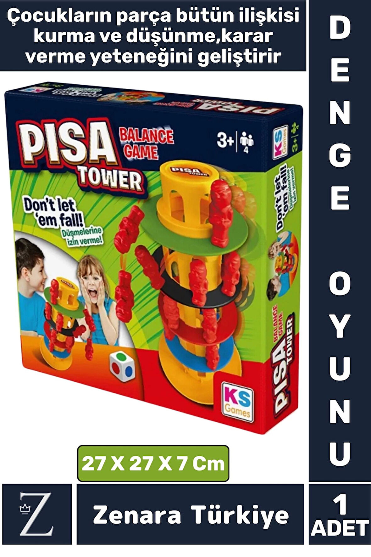 Eğitici Parça Bütün İlişki Kurma Hızlı Düşünme Karar Verme Beceri Eğlenceli Denge Oyunu PİSA KULESİ