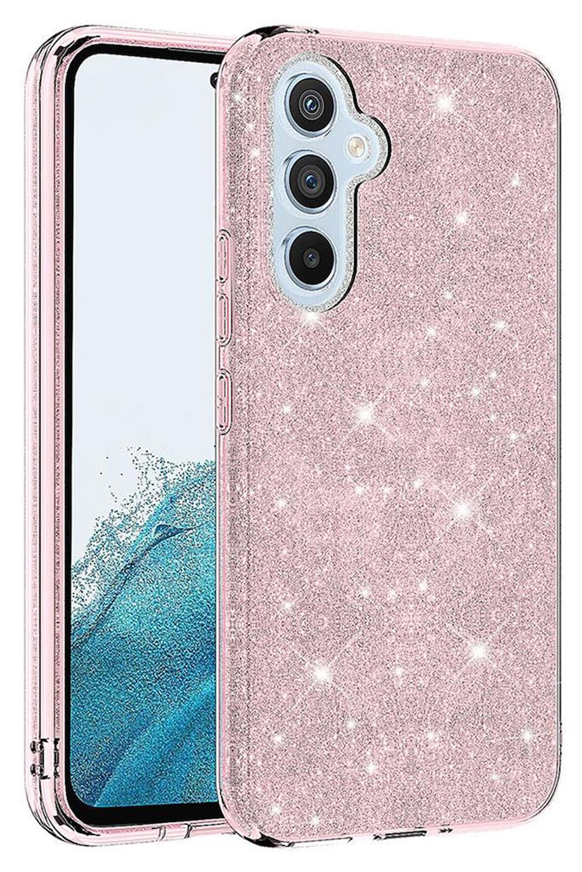 Galaxy A14 Kılıf Simli Renkli Silikon 