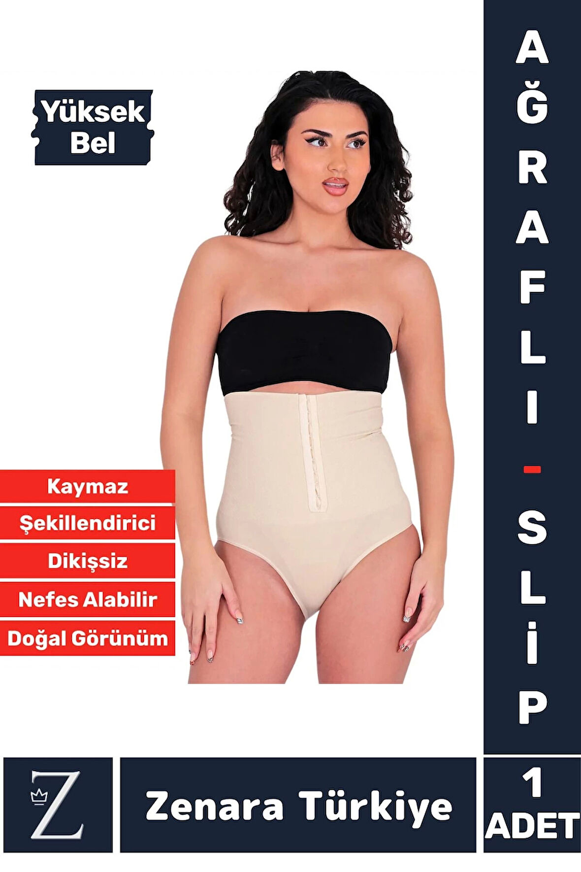 Gündelik Doğal Görünüm Vücut Beden Küçülten Toparlayan Yüksek Bel Ağraflı Slip Korseli TAYT