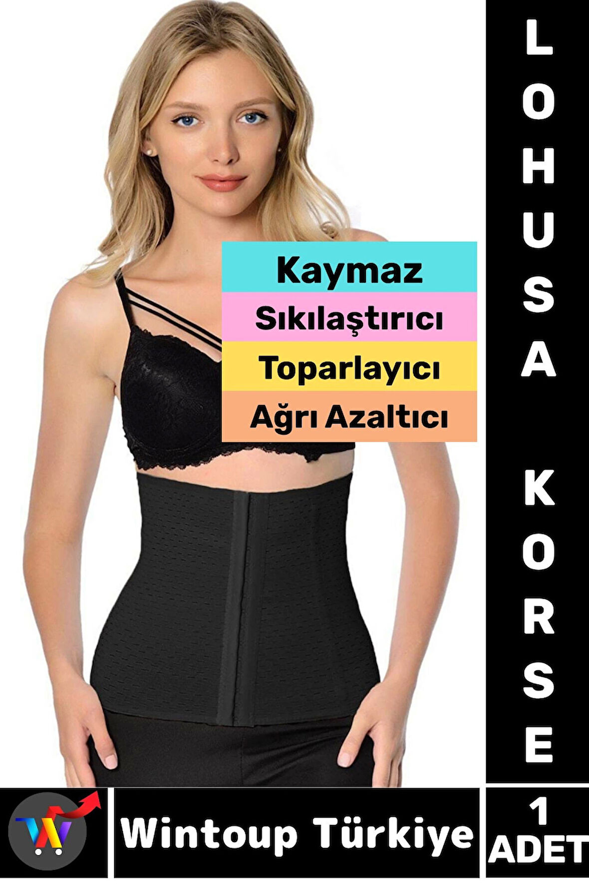 Premium Kaymaz Karın Bel Sıkılaştıran Toparlayan Ağrı Azaltan Hamile Doğum Sonrası LOHUSA KORSE