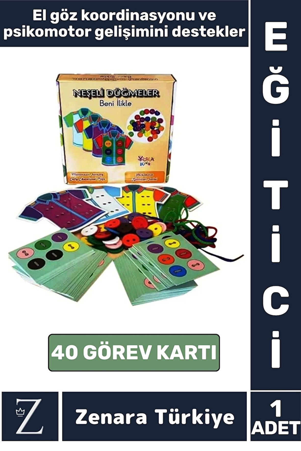 Eğitici Görsel Algı El-Göz Koordinasyonu Beceri Geliştirici Eğlenceli Çocuk Oyun NEŞELİ DÜĞMELER