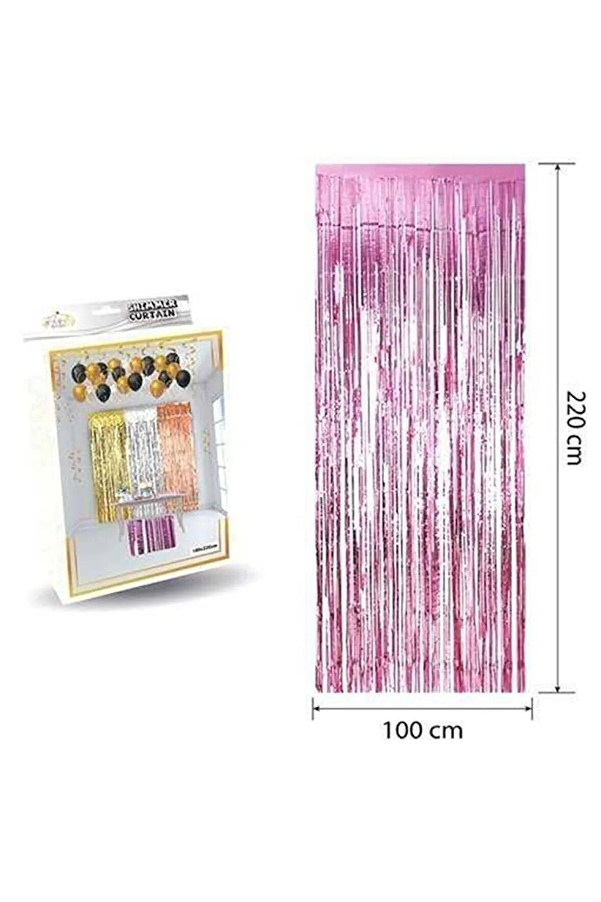Lüks Kapı Perdesi Pembe 100*220 Cm M159